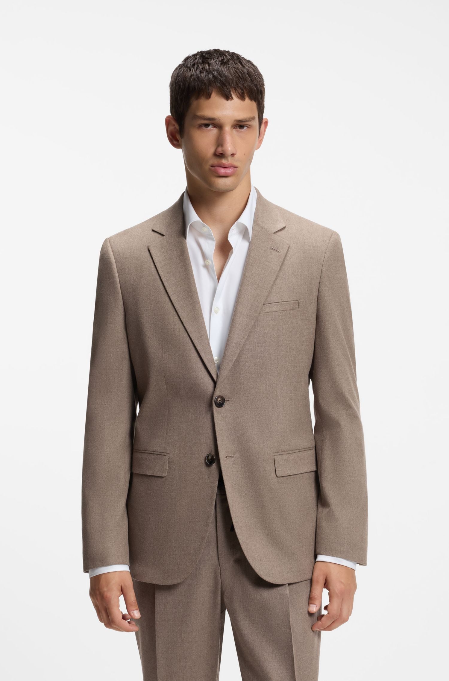 Áo vest extra-slim fit vải flannel melange