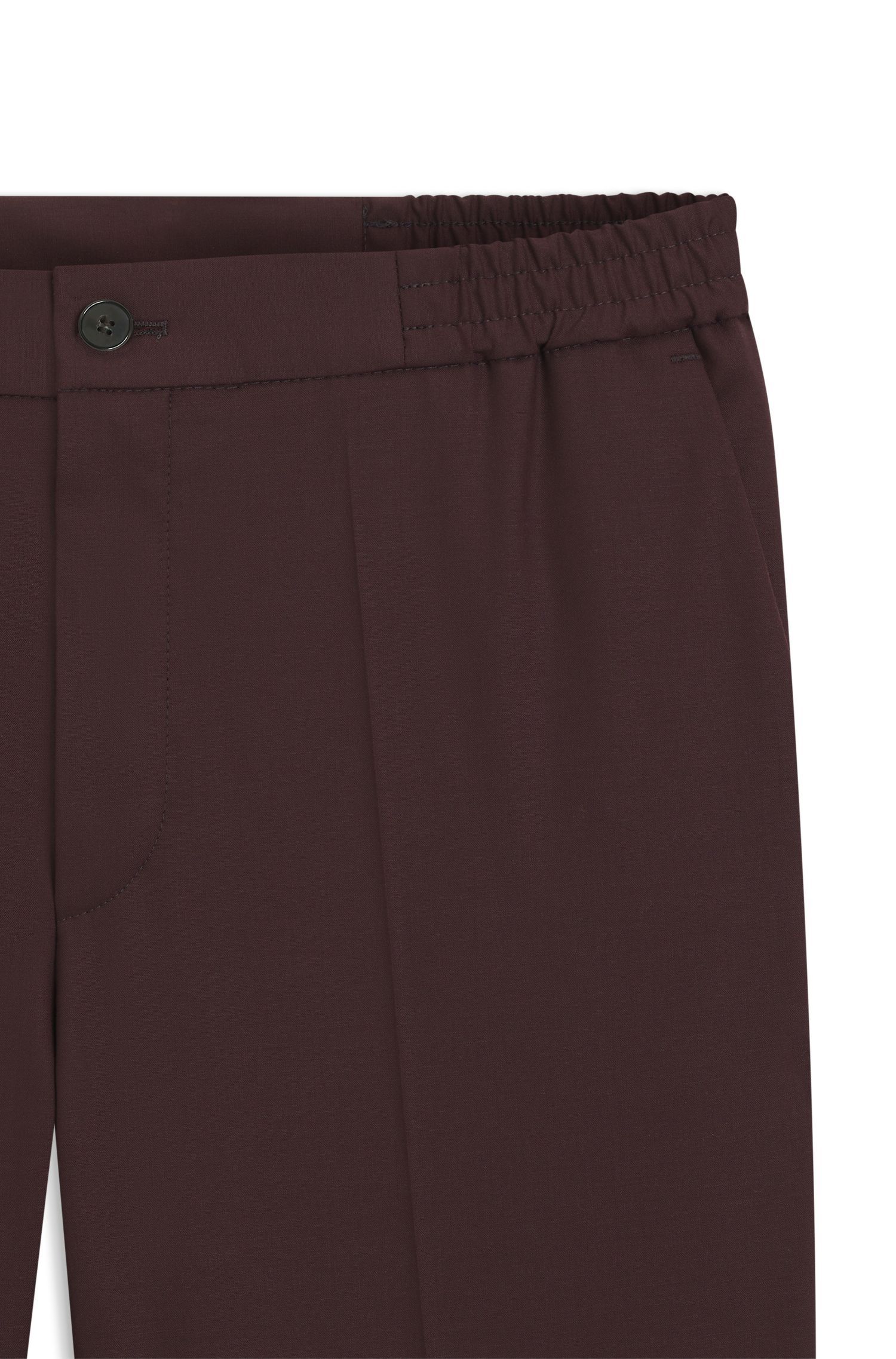 HUGO - Quần tây slim-fit làm từ vải poplin pha len