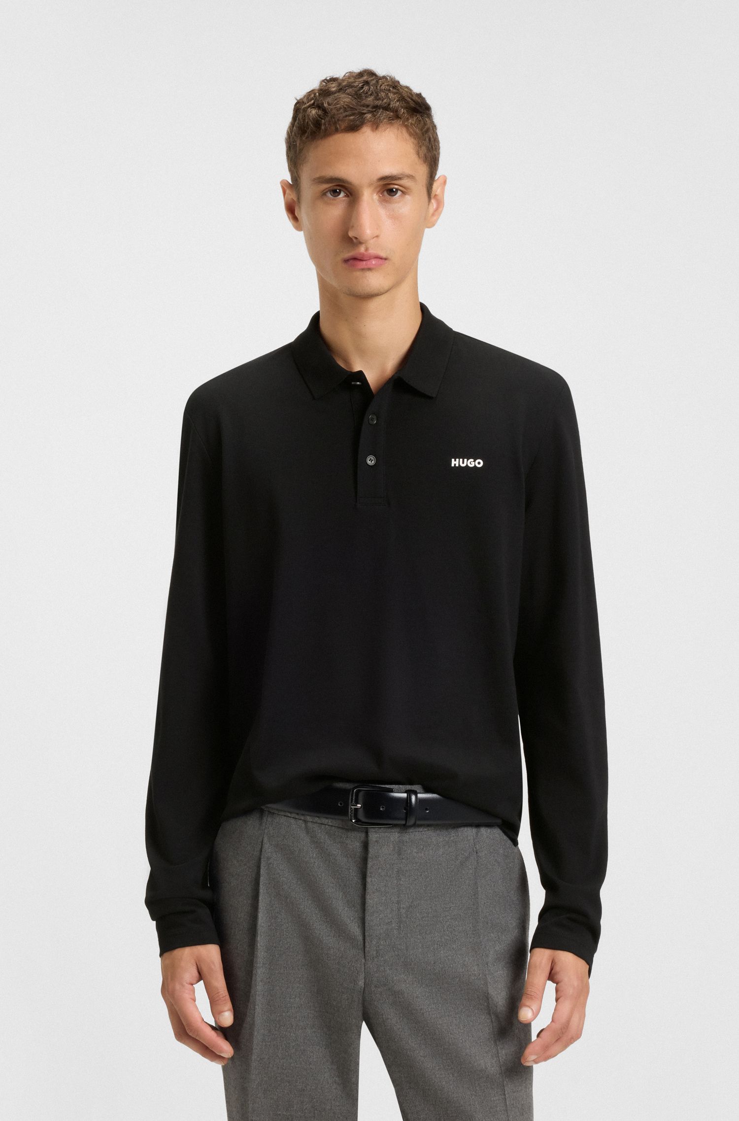 Áo polo cotton piqué in logo