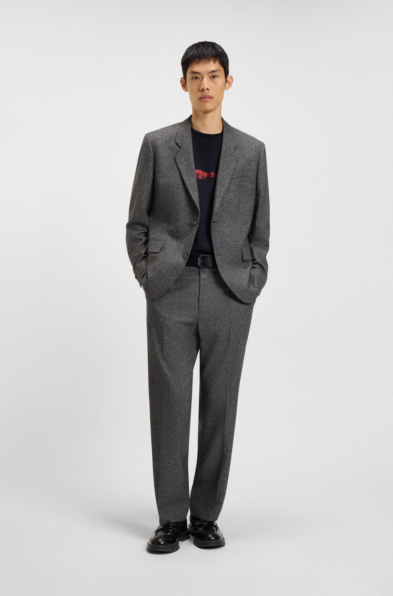HUGO - Áo thun cotton jersey in họa tiết chú chó