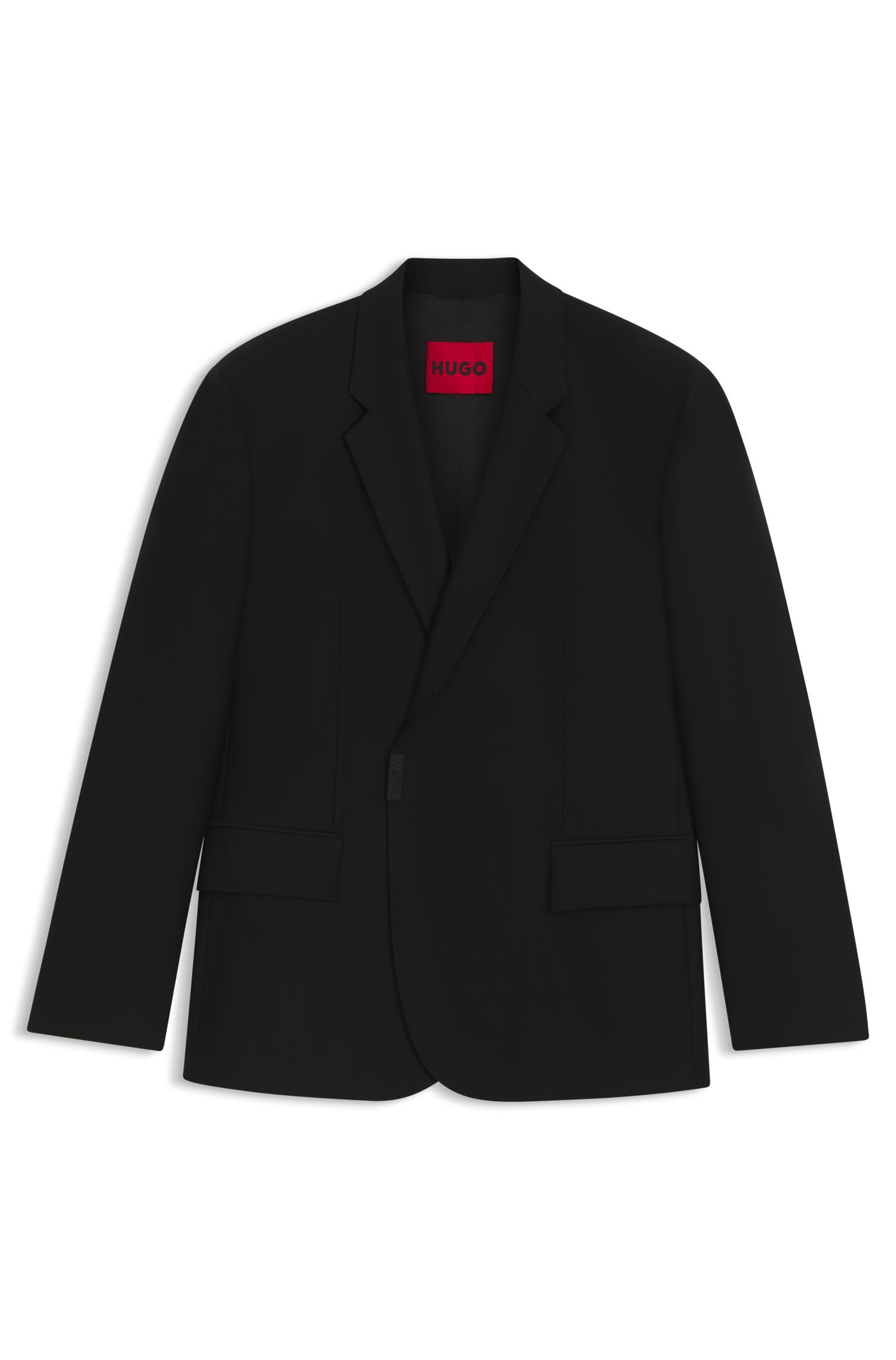 HUGO - Áo khoác suit dáng slim-fit với khóa logo