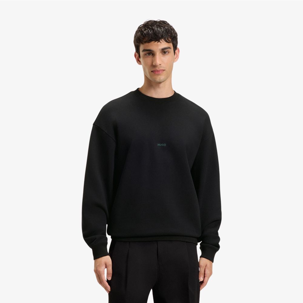 HUGO - Áo sweatshirt cotton-terry họa tiết mê cung