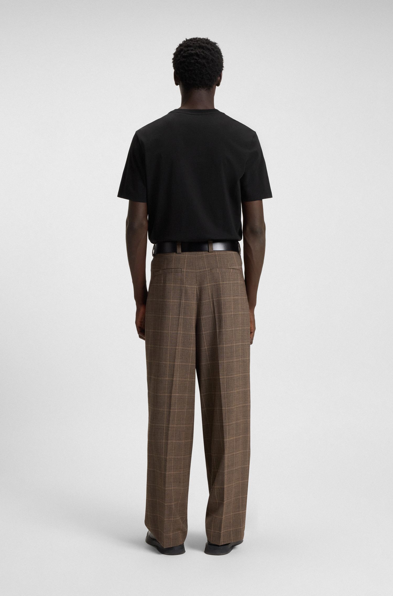 HUGO - Áo thun cotton jersey in logo thêu nghệ thuật