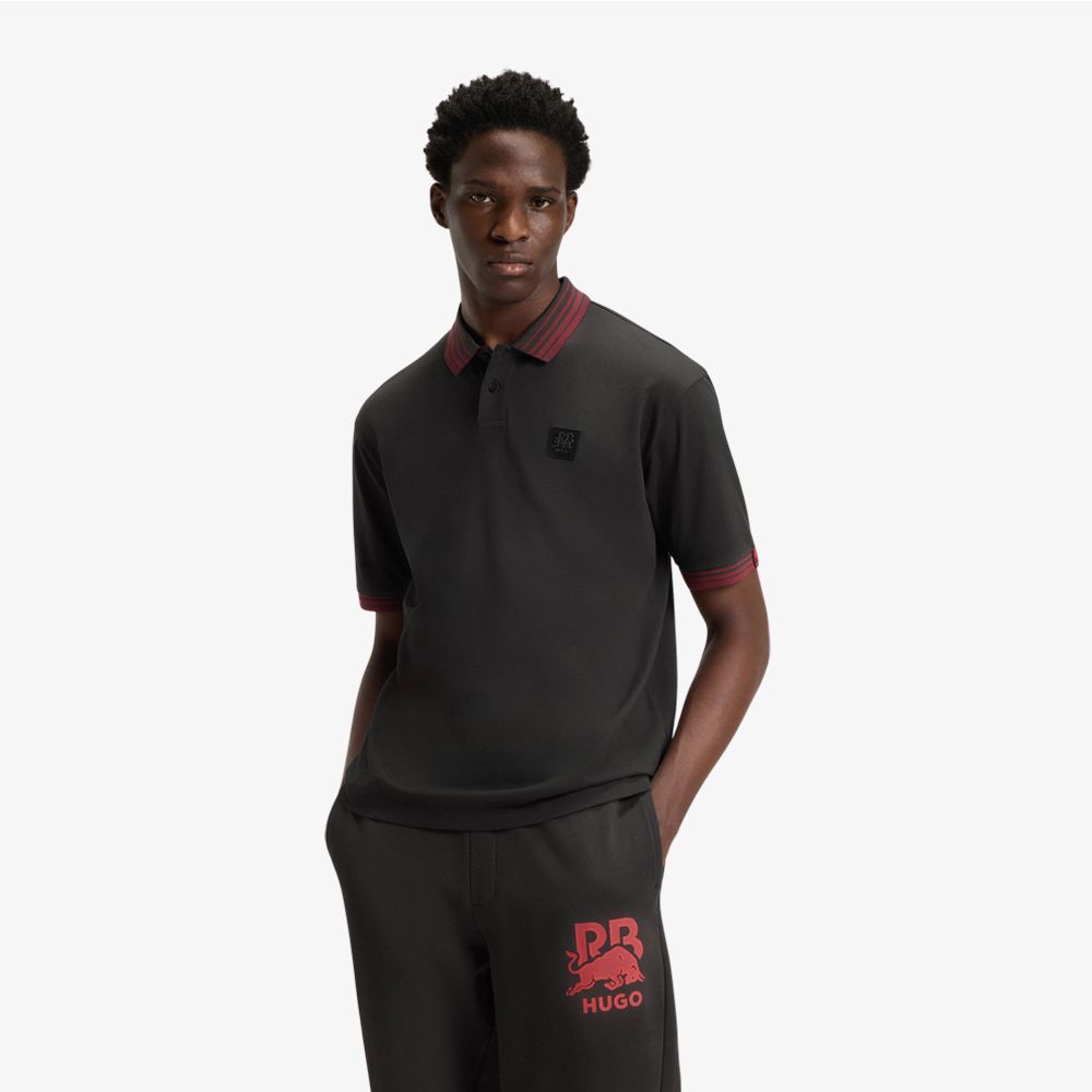 HUGO - Áo polo HUGO x RB với logo patch hình bò tót Racing Bulls
