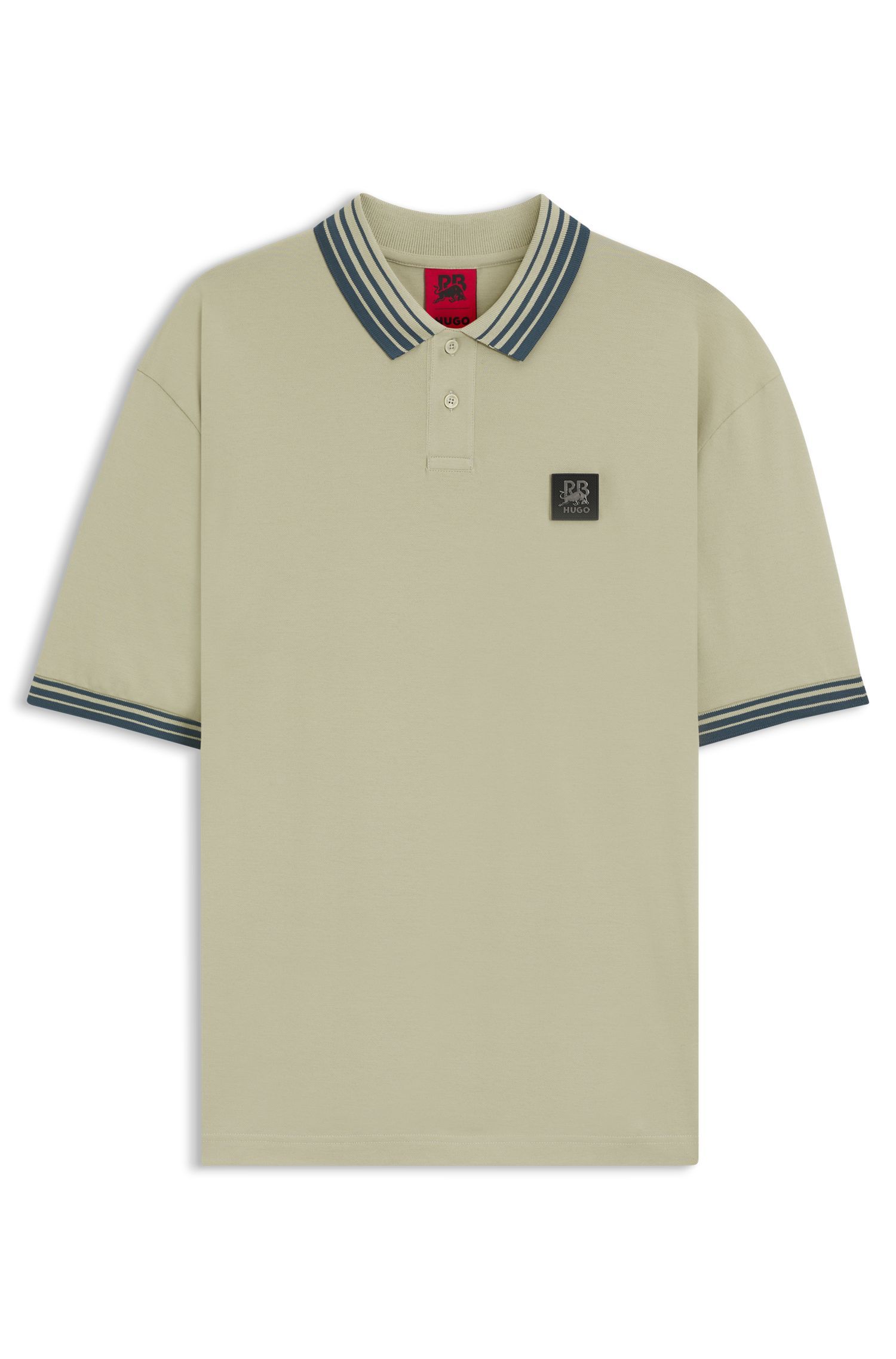 HUGO - Áo polo HUGO x RB với logo patch hình bò tót Racing Bulls