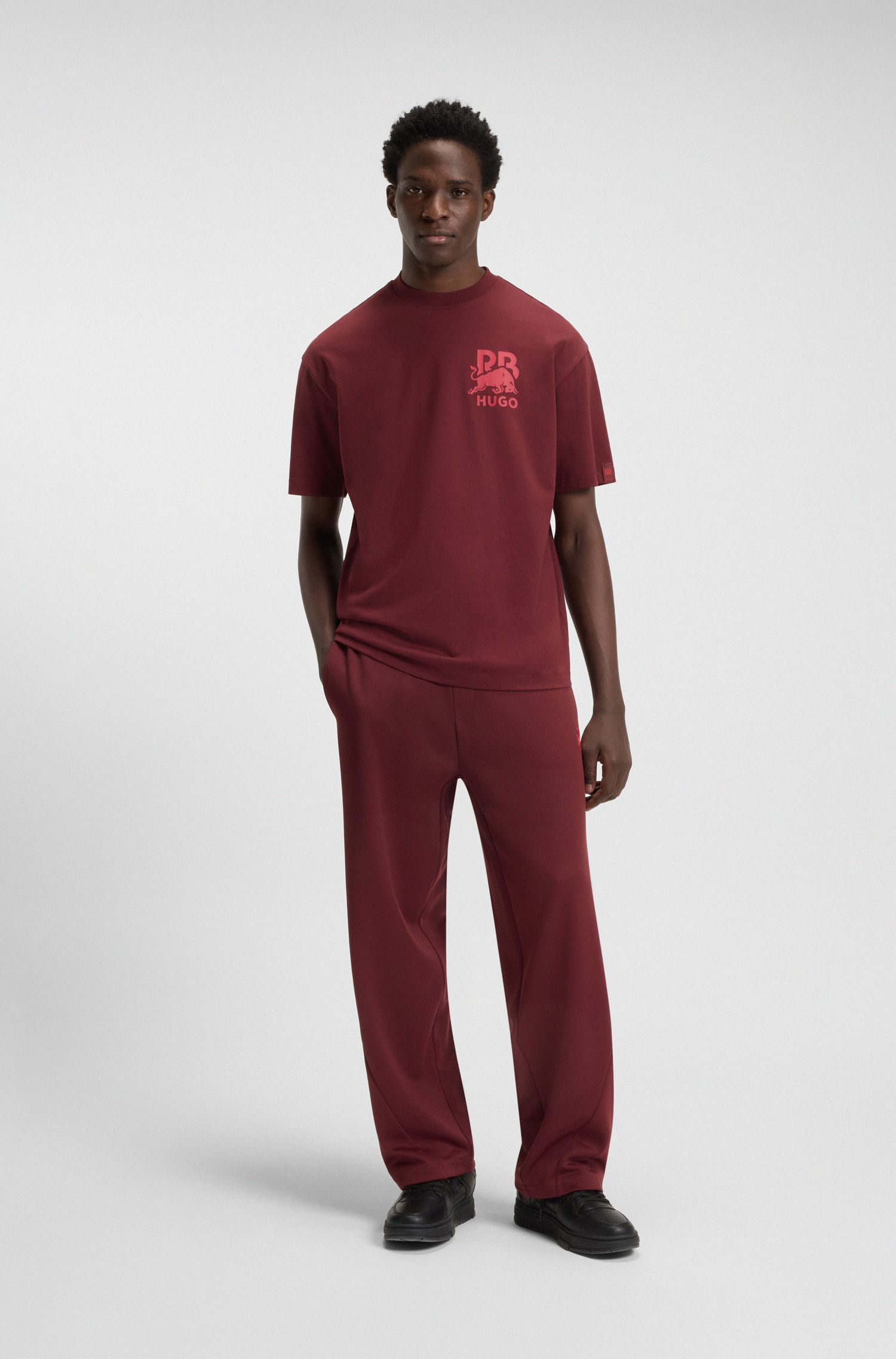 HUGO - Áo thun cotton HUGO x RB với logo hình bò tót Racing Bulls
