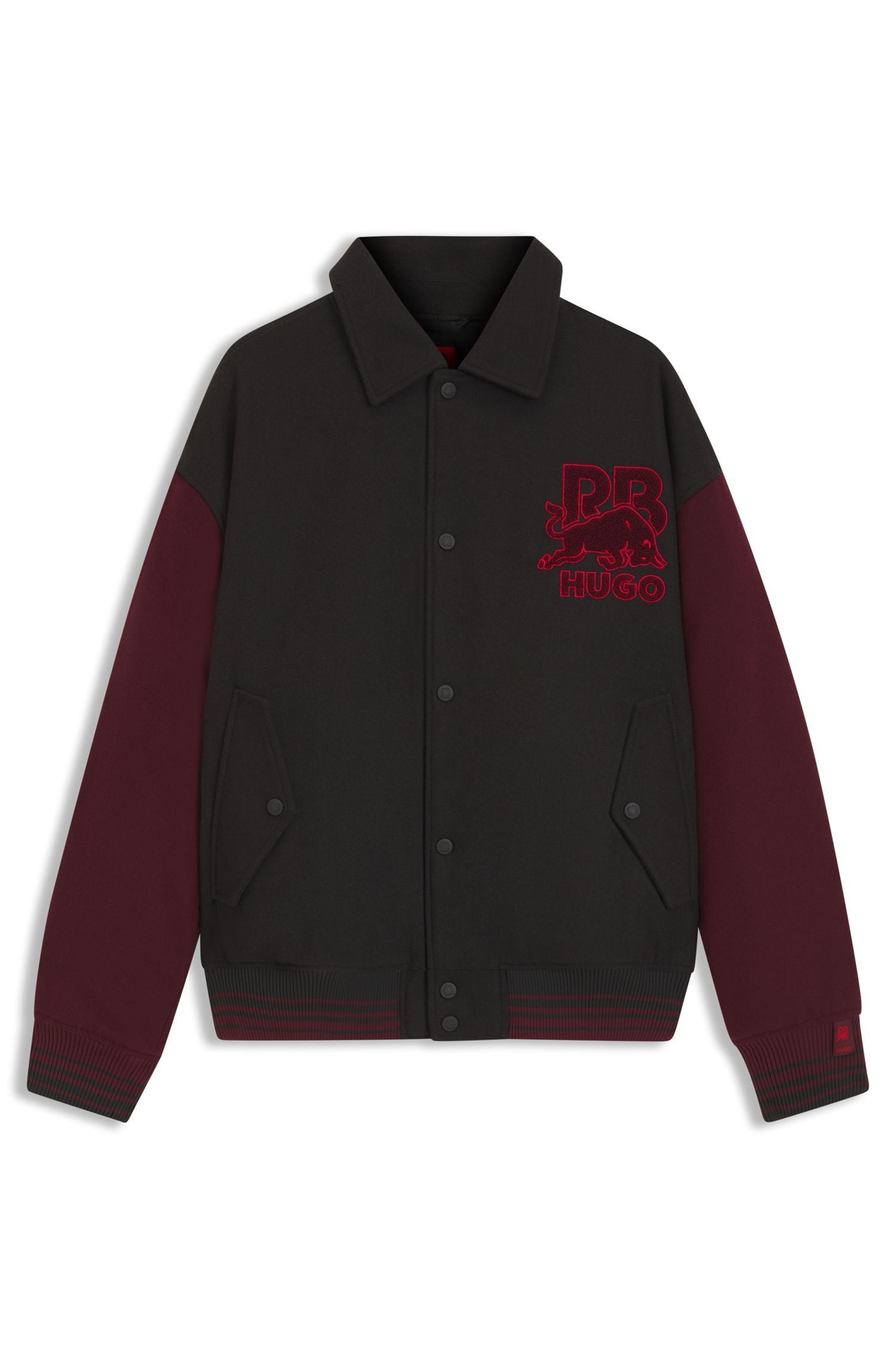 Áo khoác varsity HUGO x RB dáng regular-fit với hình in bò tót Racing Bulls