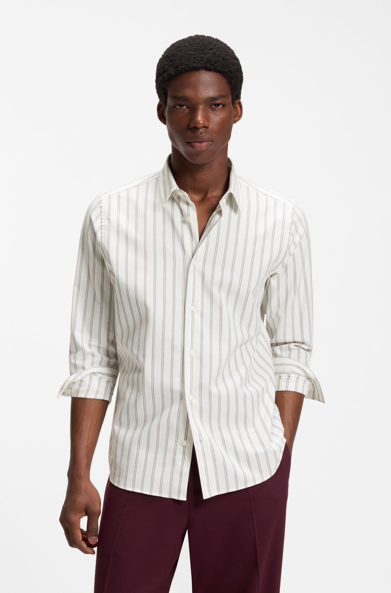 Áo sơ mi relaxed fit vải flannel cotton