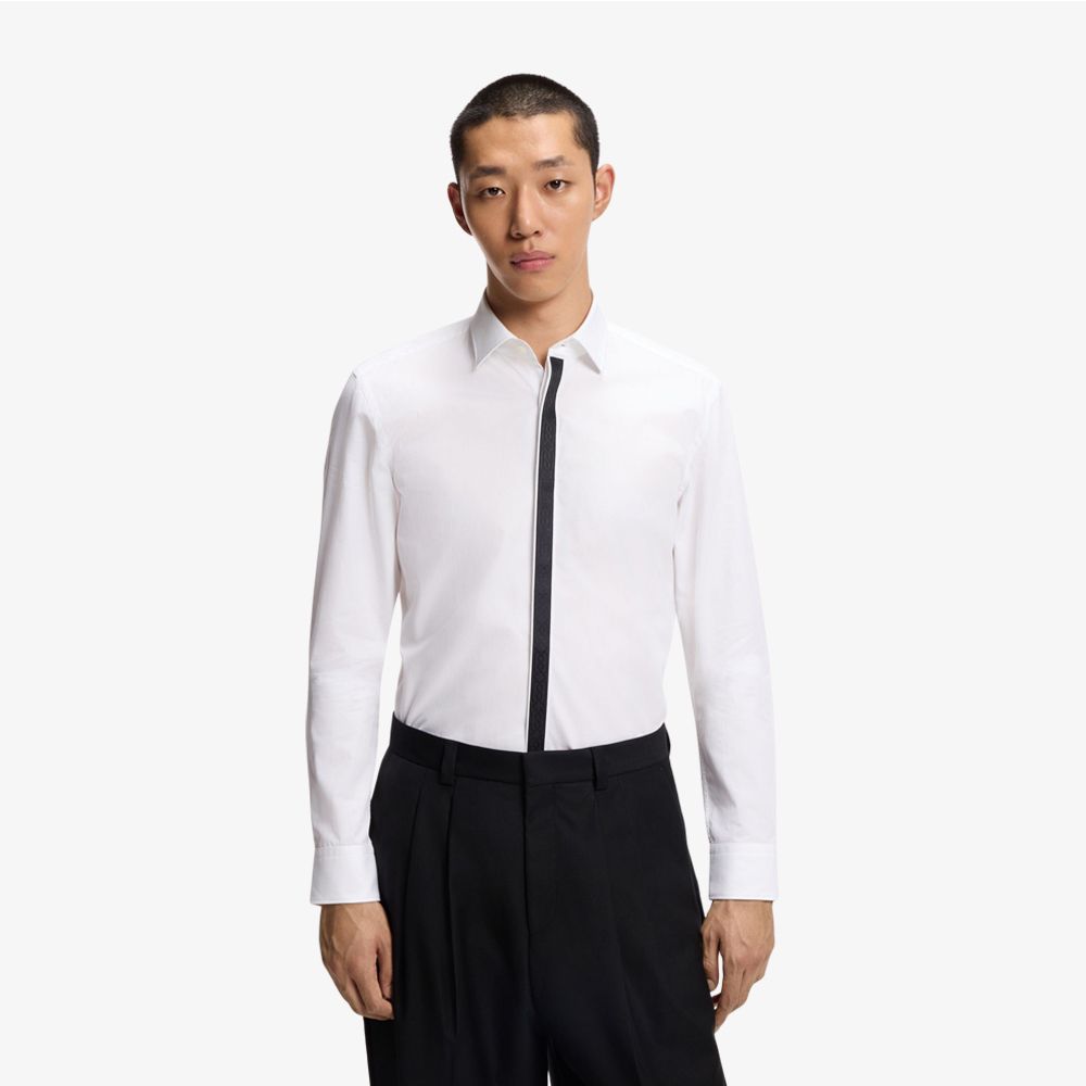 HUGO - Áo sơ mi slim fit chất liệu cotton poplin