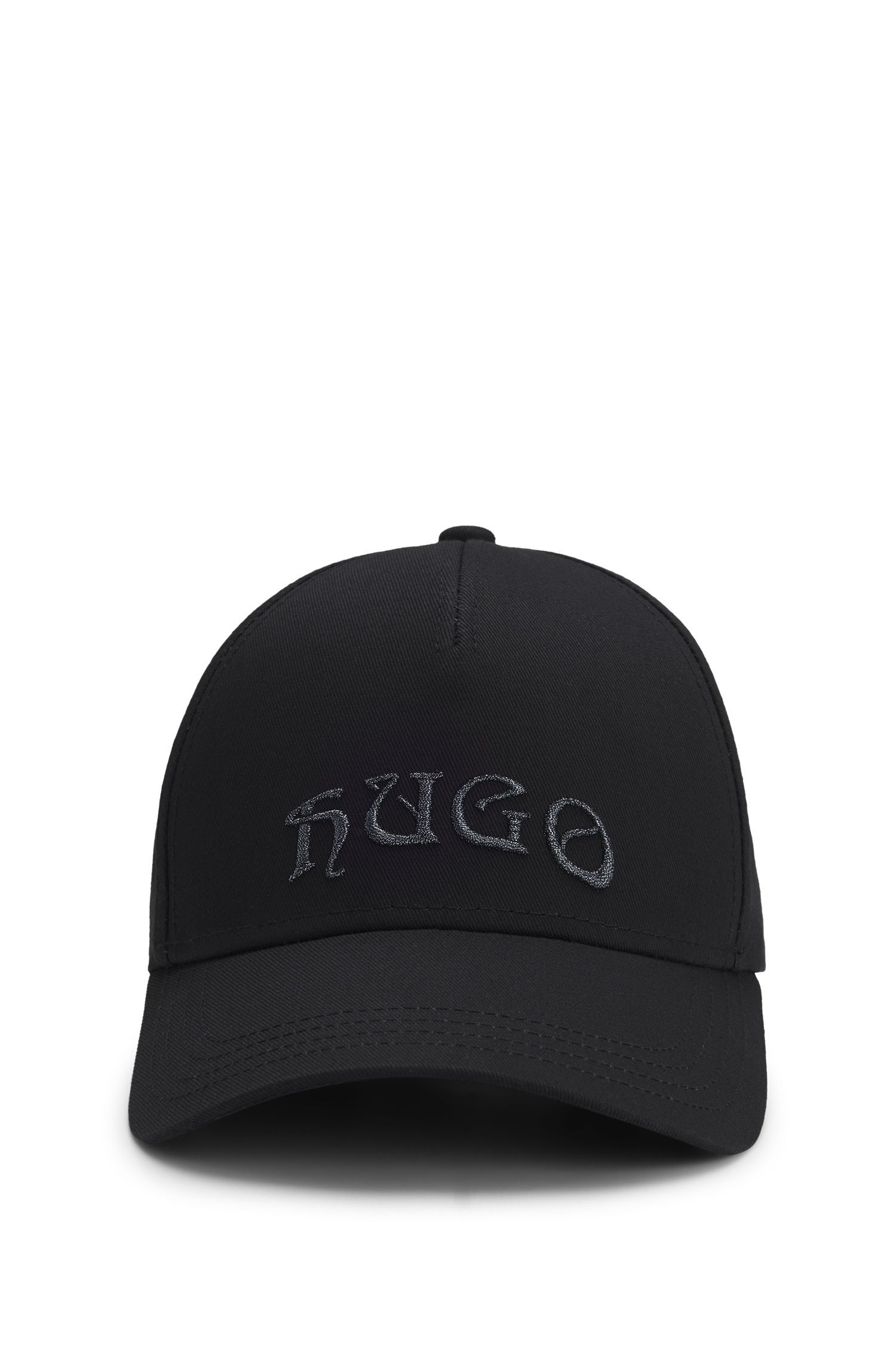 Mũ lưỡi trai cotton twill thêu logo hiệu ứng kim loại