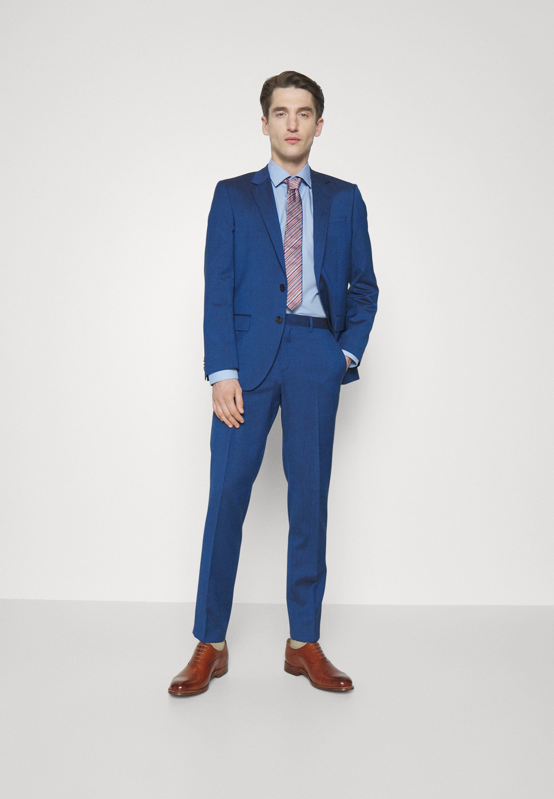 HUGO - Áo sơ mi slim-fit vải chéo co giãn