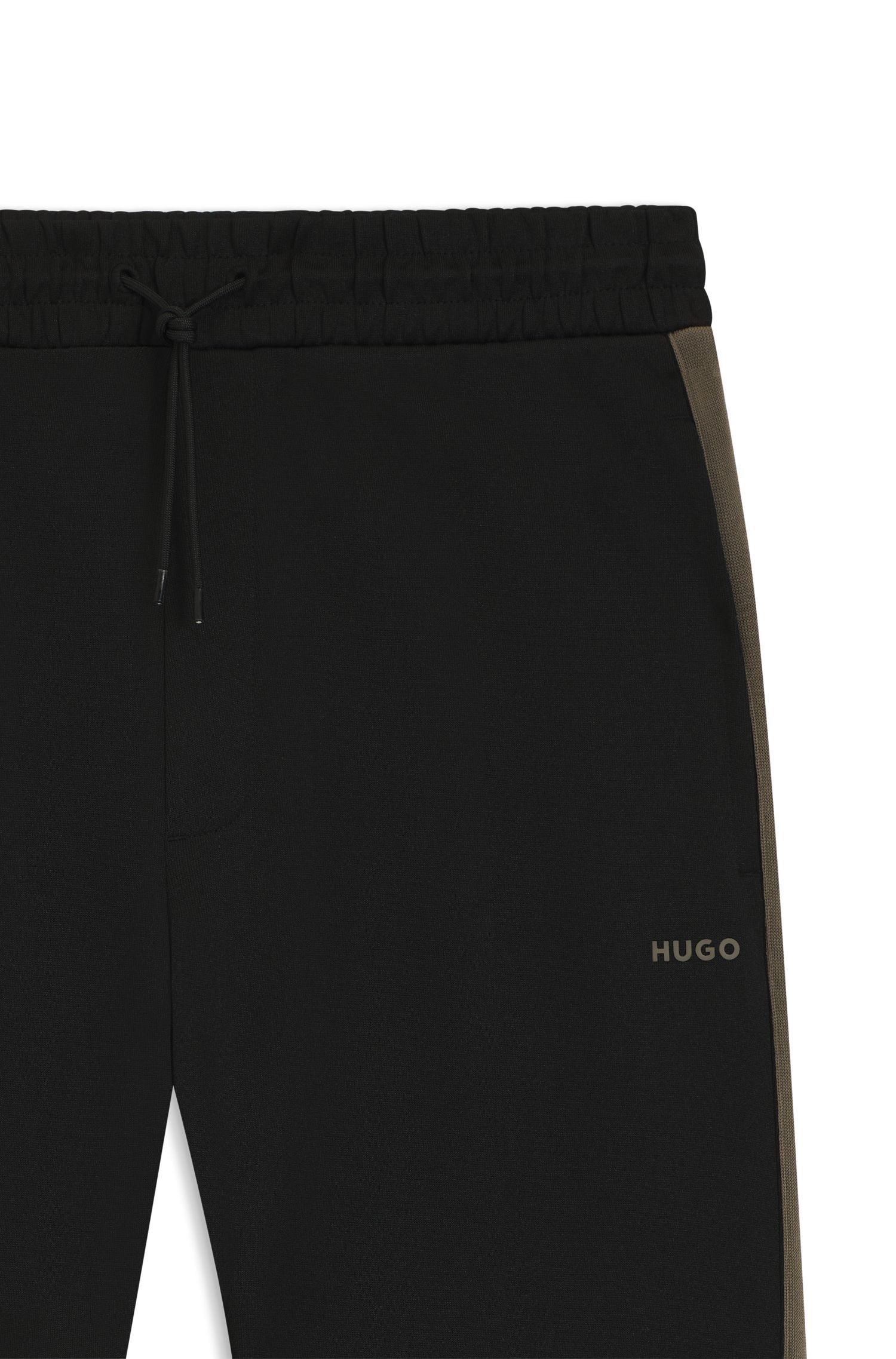 HUGO - Quần sweatpants dáng relaxed-fit phối dải băng