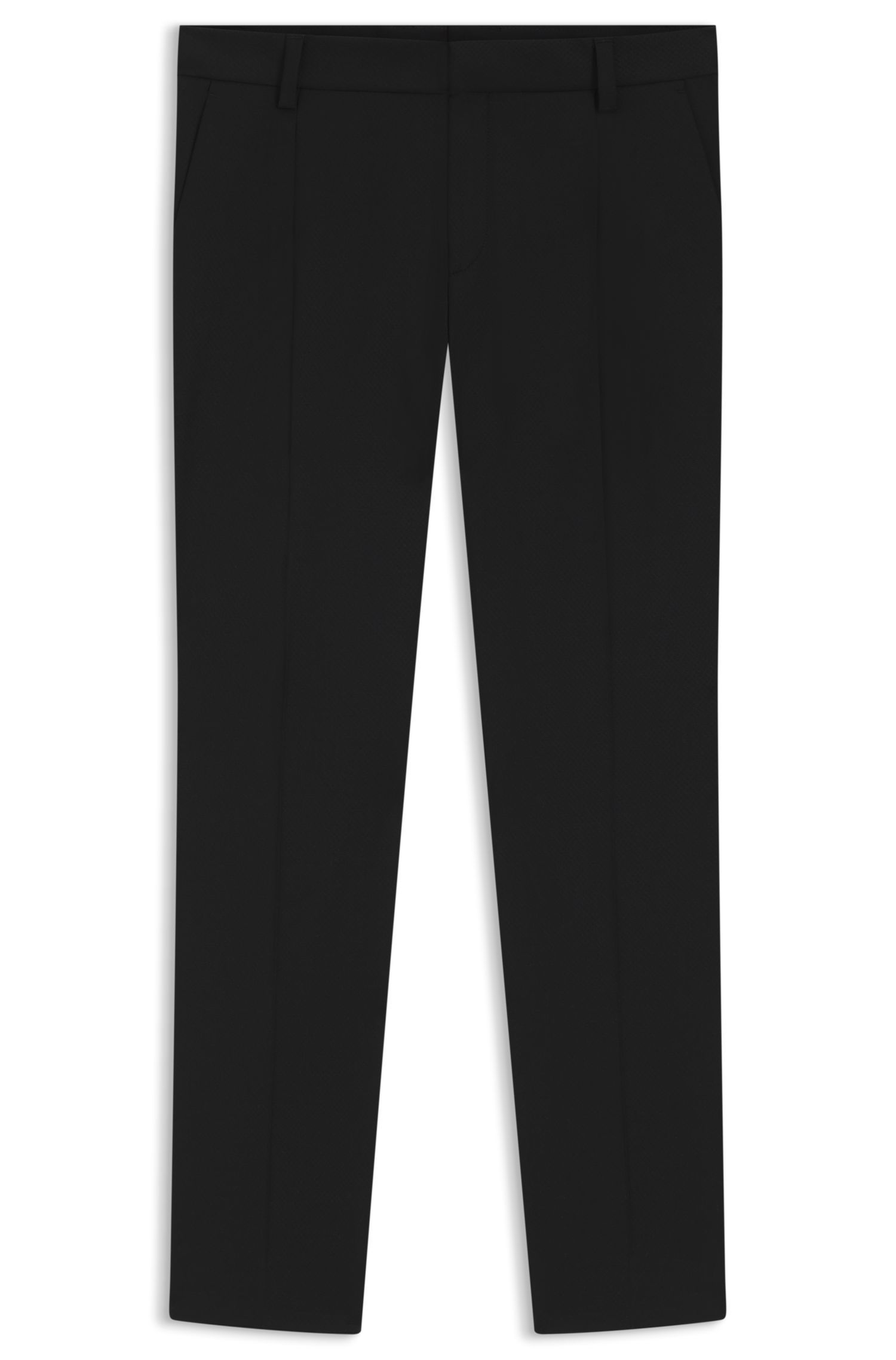 HUGO - Quần tuxedo slim fit chất liệu jacquard co giãn