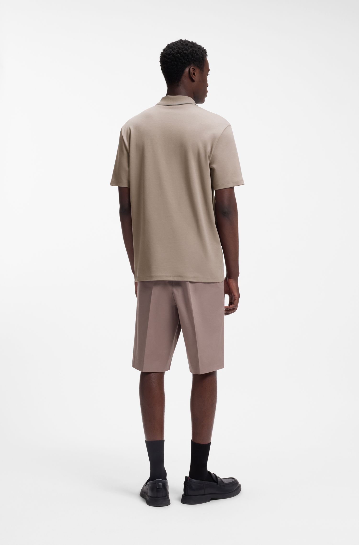 HUGO - Áo polo chất liệu cotton jersey với viền tương phản
