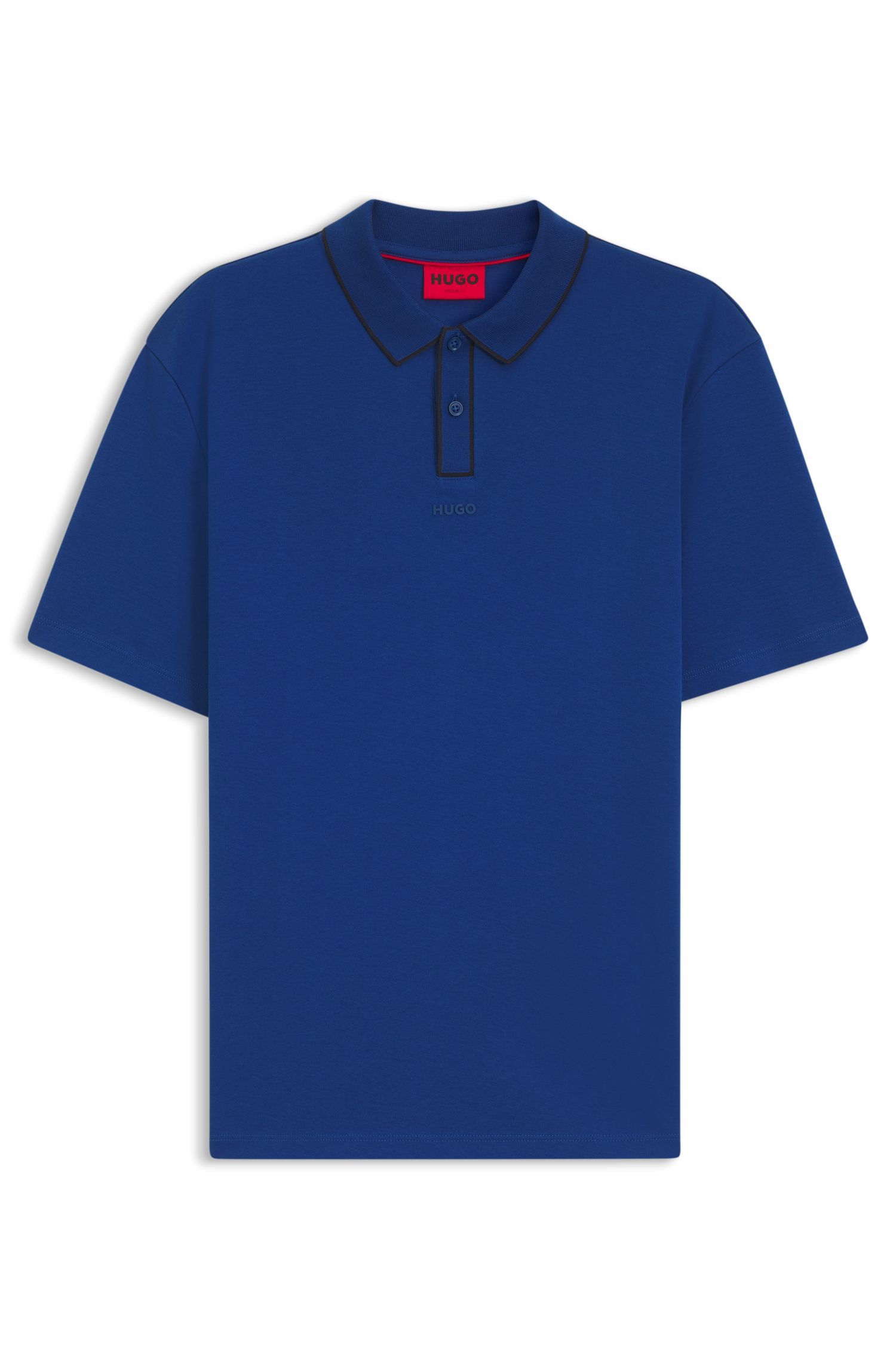 HUGO - Áo polo chất liệu cotton jersey với viền tương phản