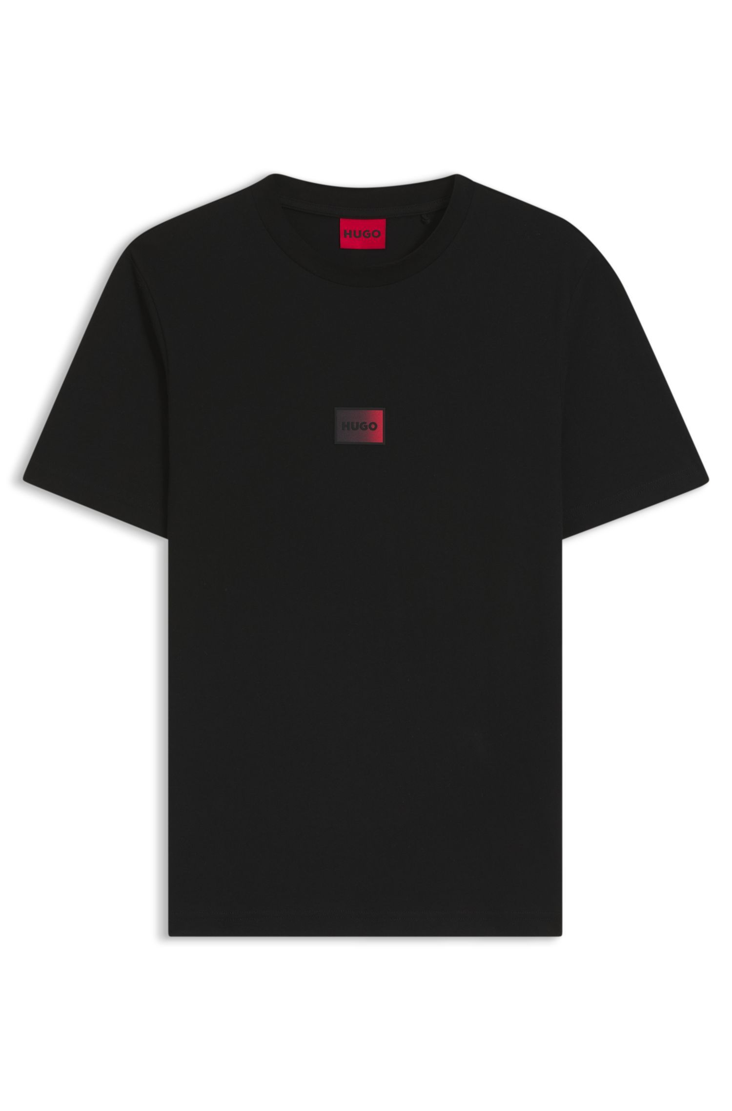 HUGO - Áo thun in logo chuyển màu, chất liệu cotton jersey