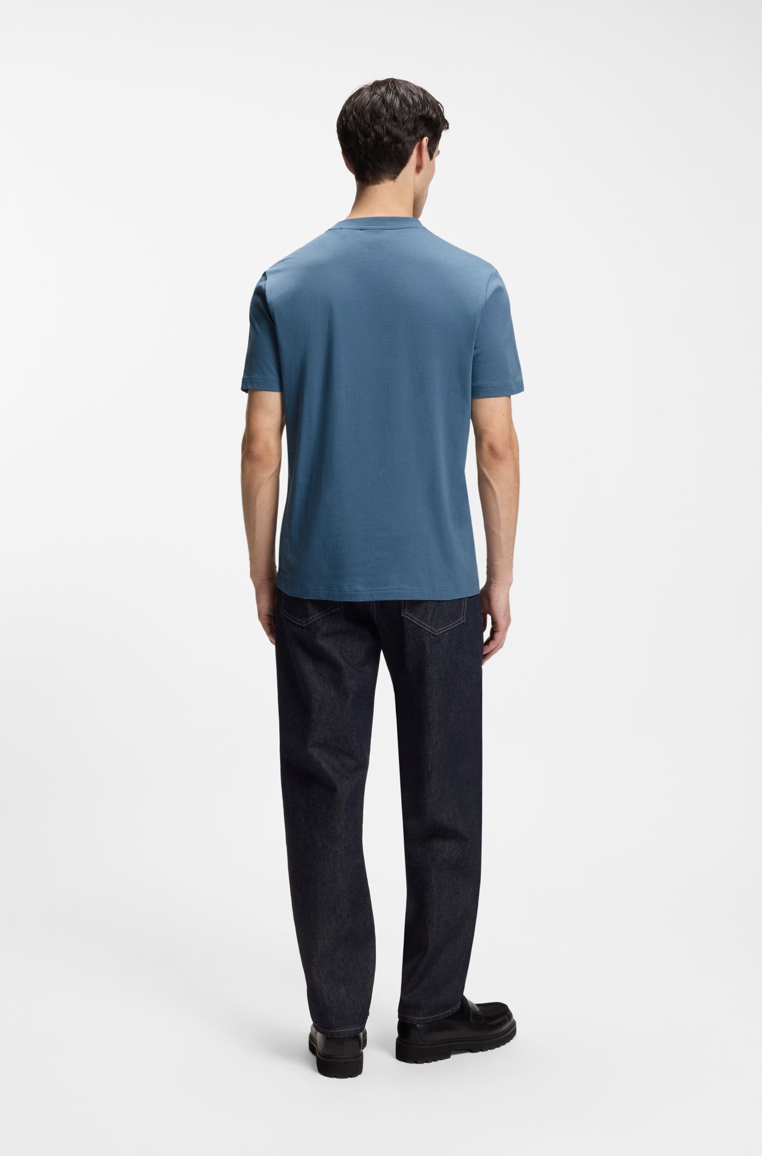 HUGO - Áo thun in logo chuyển màu, chất liệu cotton jersey