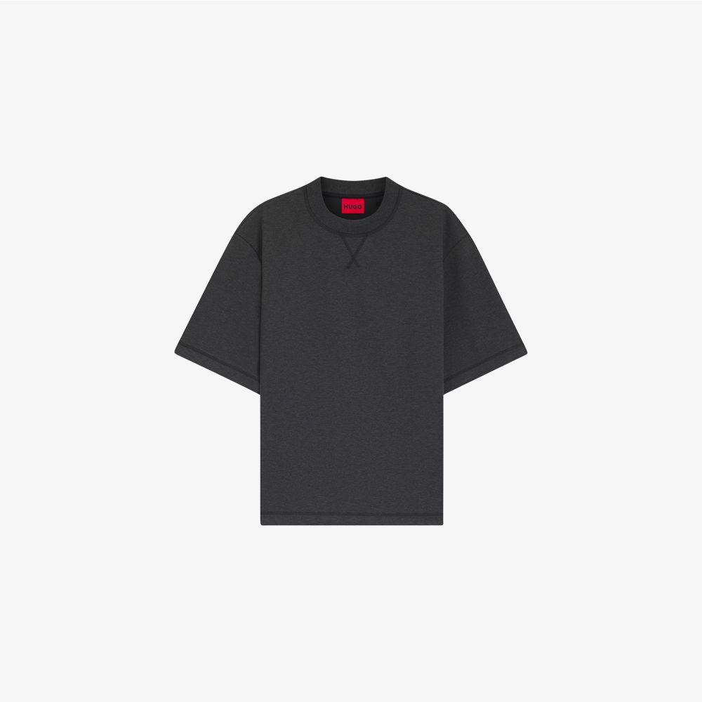 HUGO - Áo thun may vắt sổ relaxed fit