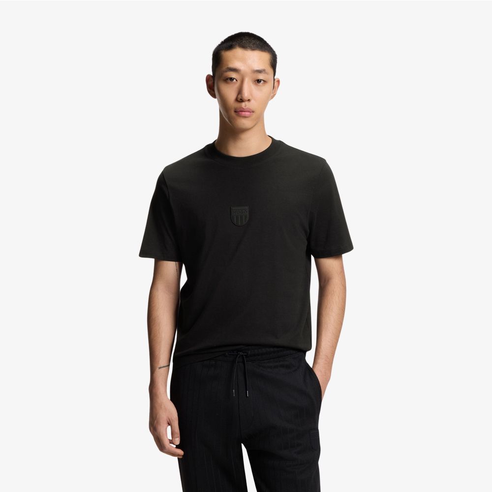 Áo thun in logo cao su, chất liệu cotton jersey