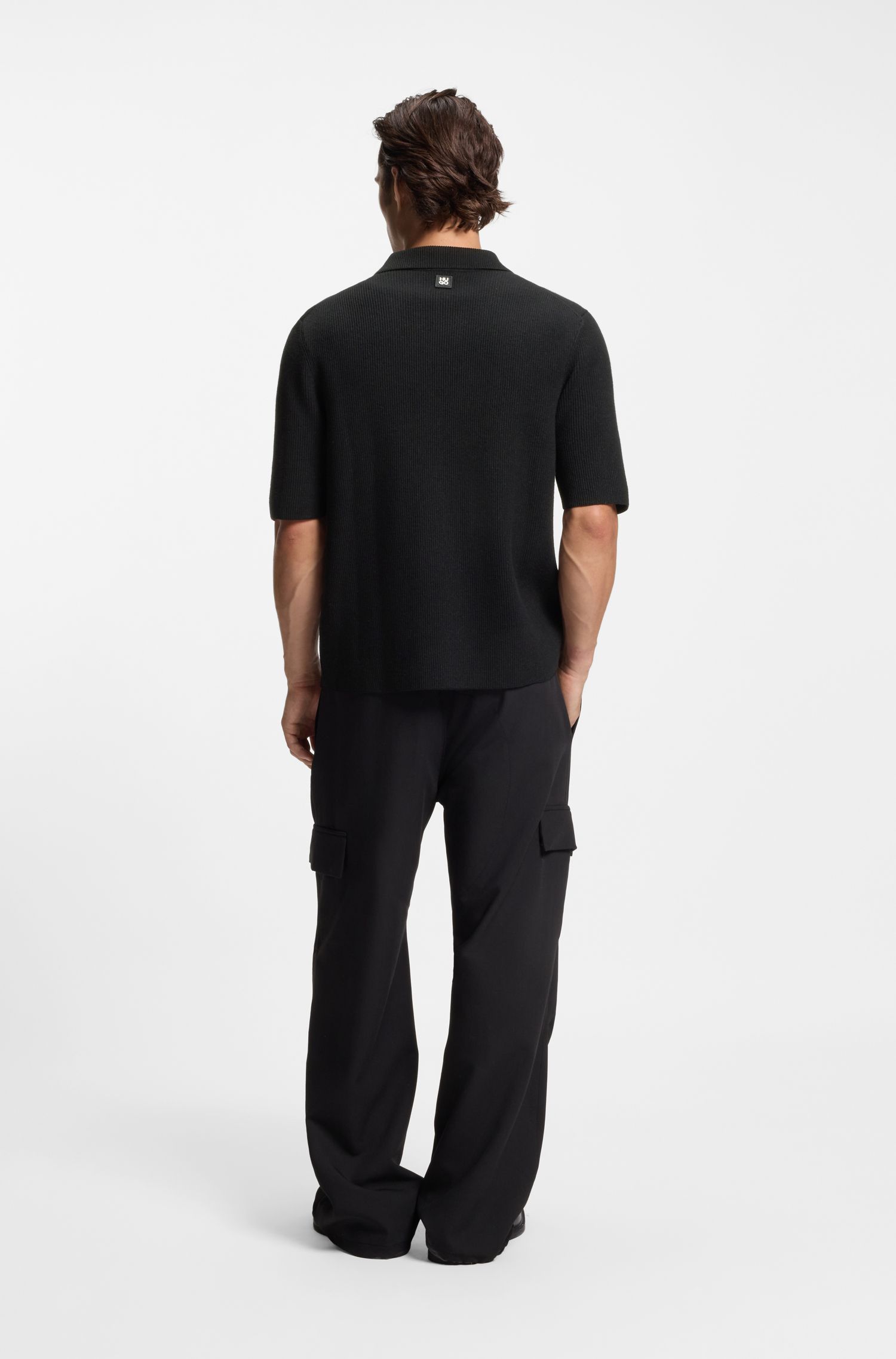 HUGO - Áo sơ mi len regular-fit