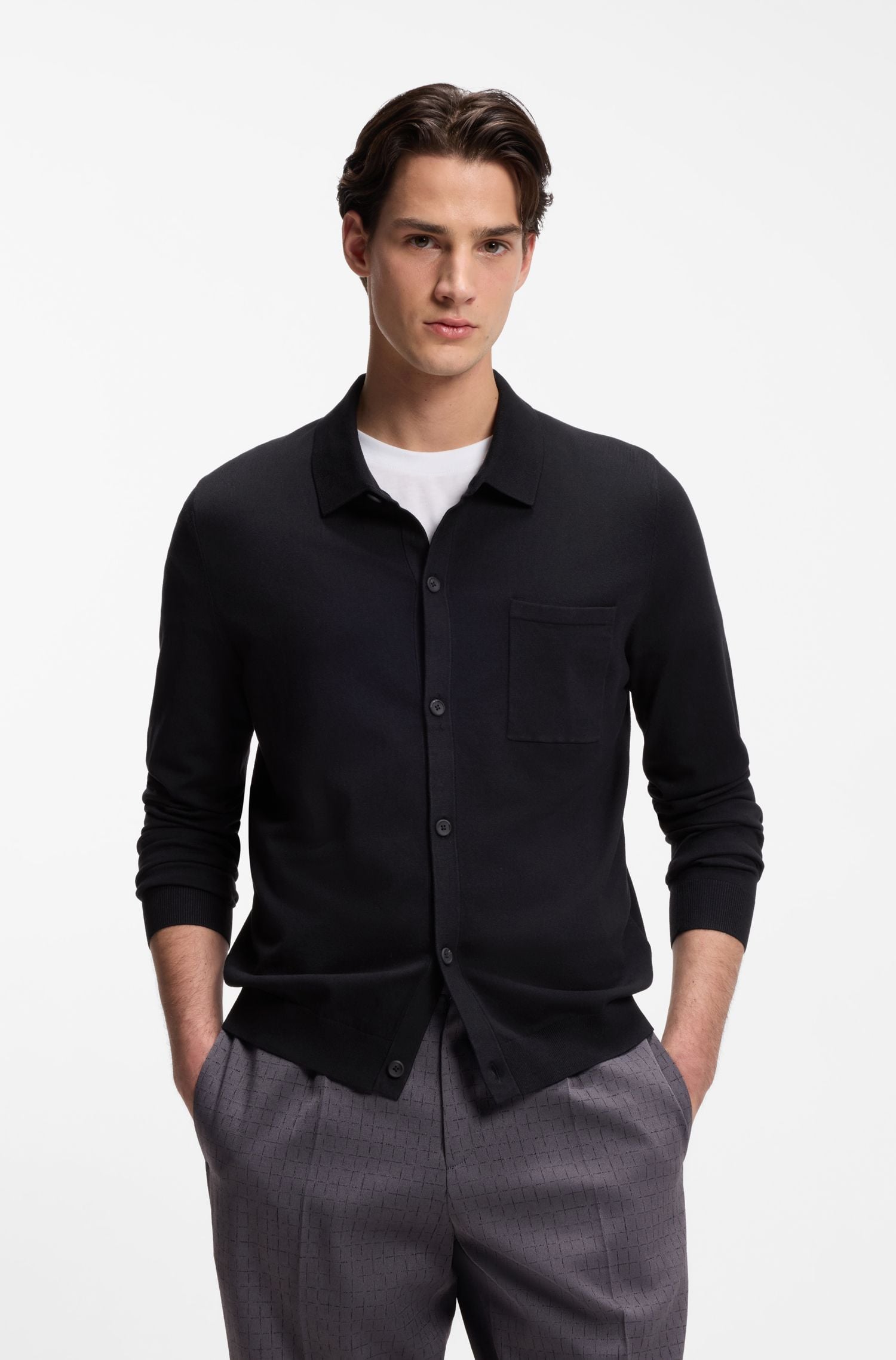 Áo khoác regular-fit viền gân