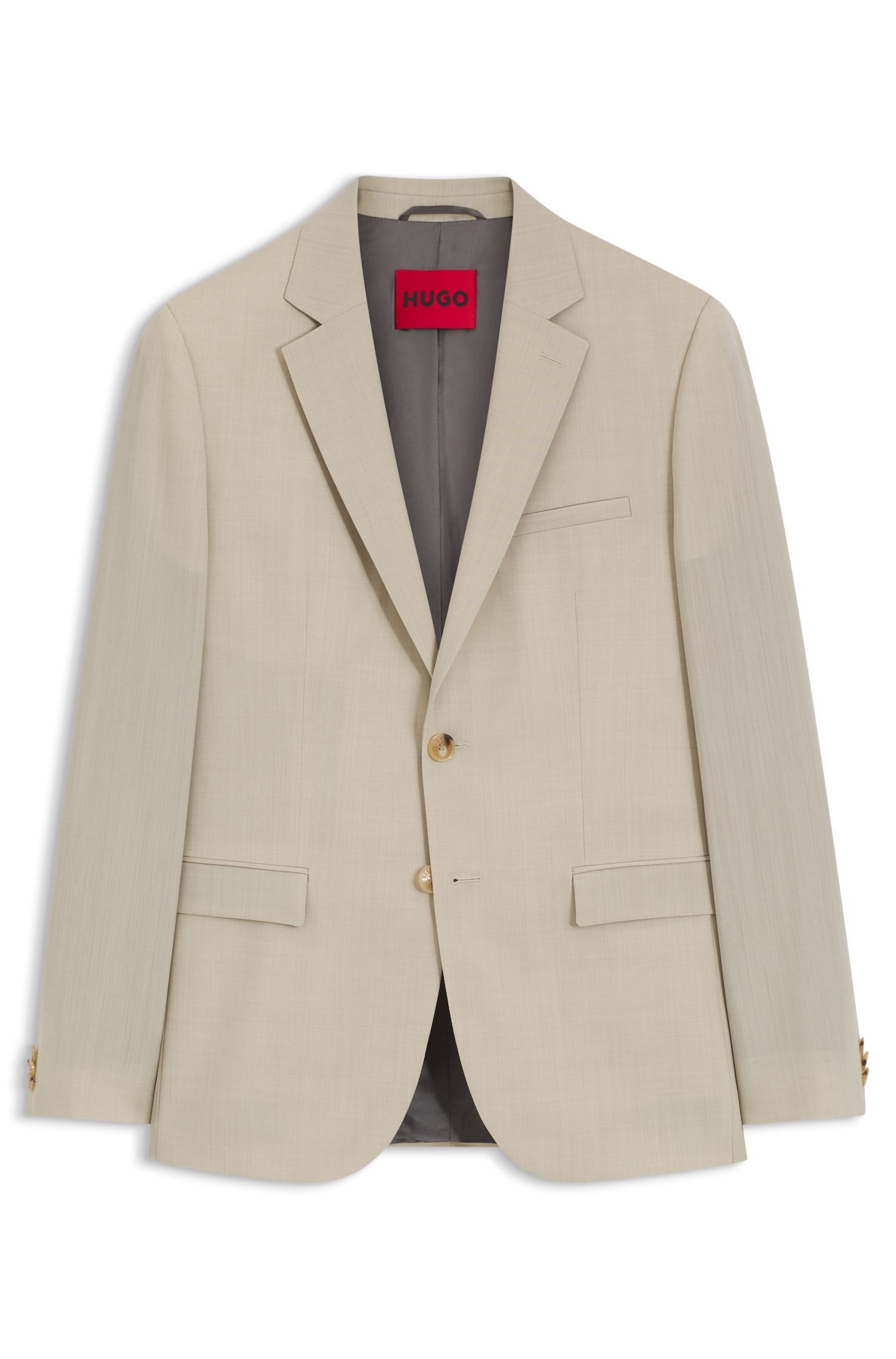 HUGO - Áo vest extra slim fit, chất liệu poplin pha len