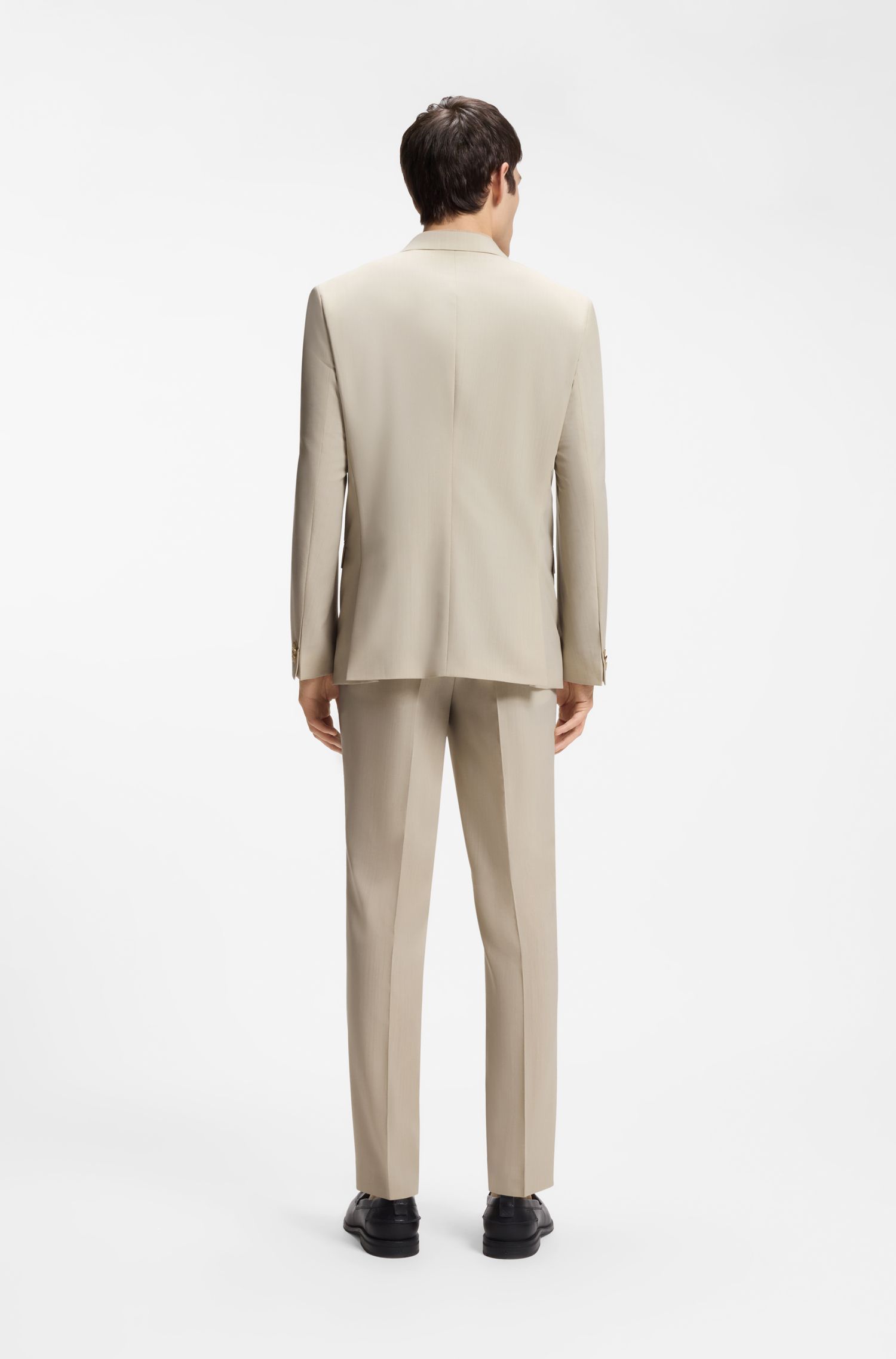 HUGO - Áo vest extra slim fit, chất liệu poplin pha len