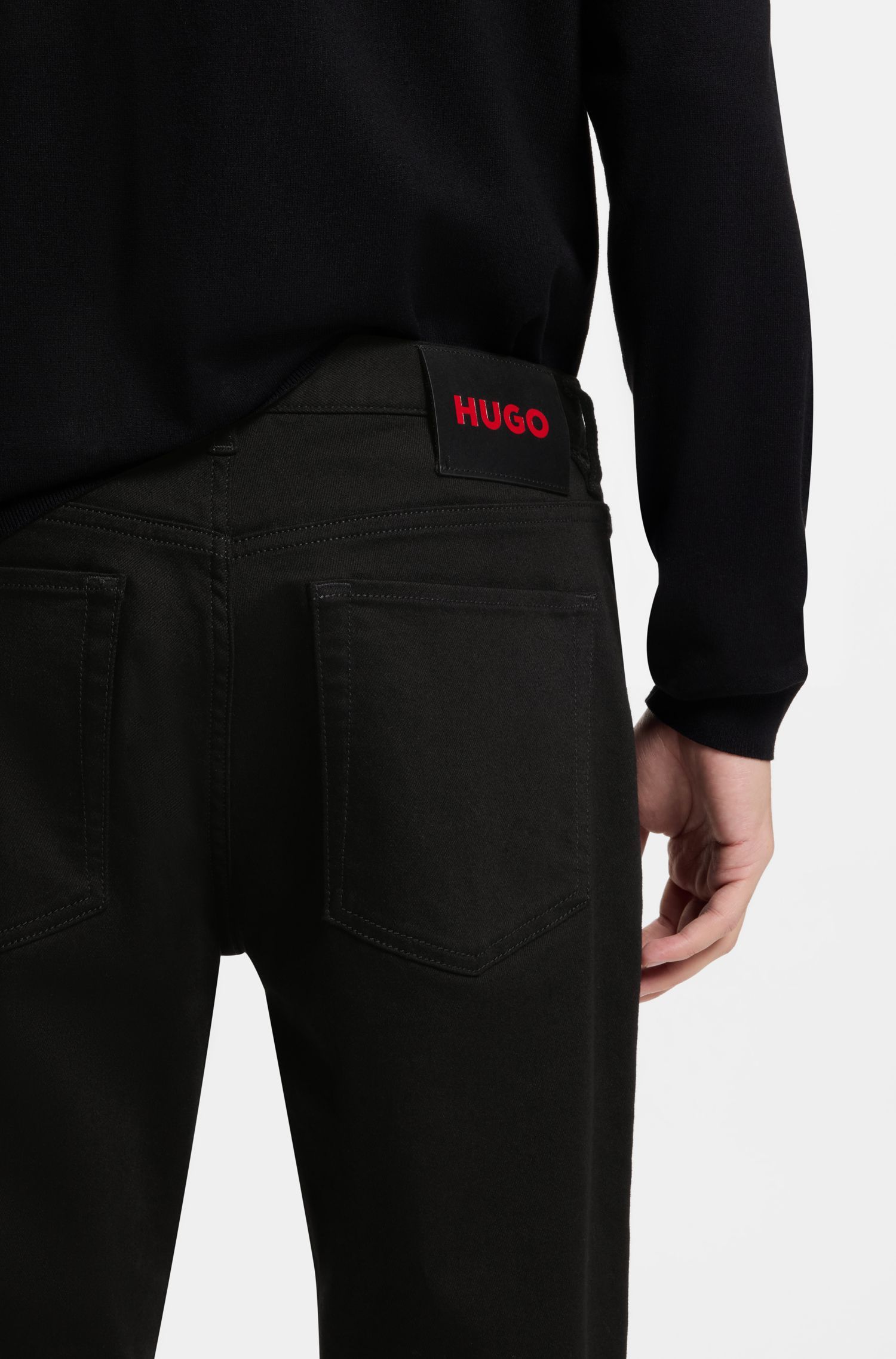 HUGO - Quần jeans tapered fit denim co giãn