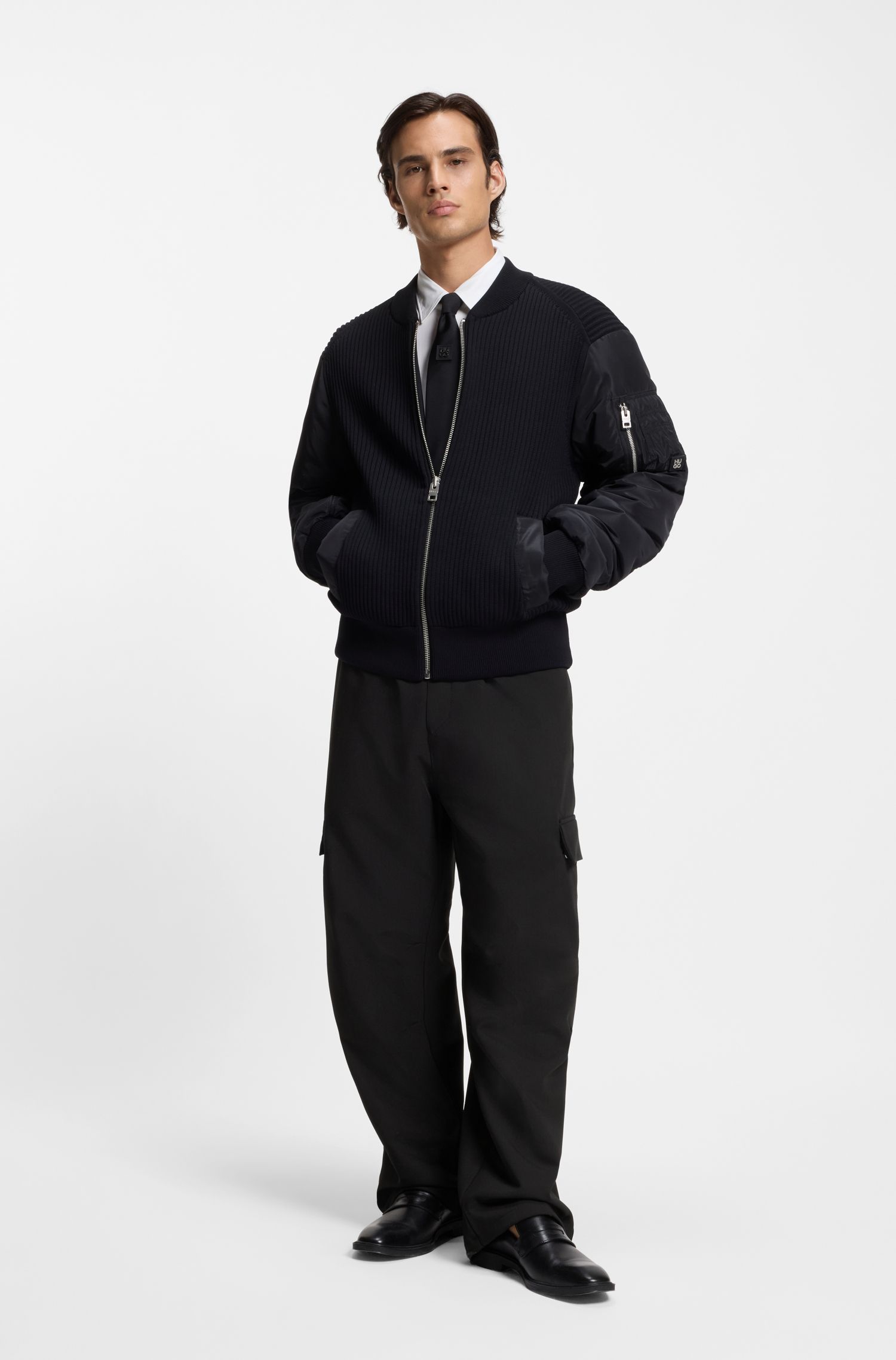 HUGO - Quần cargo sweatpants dáng relaxed-fit