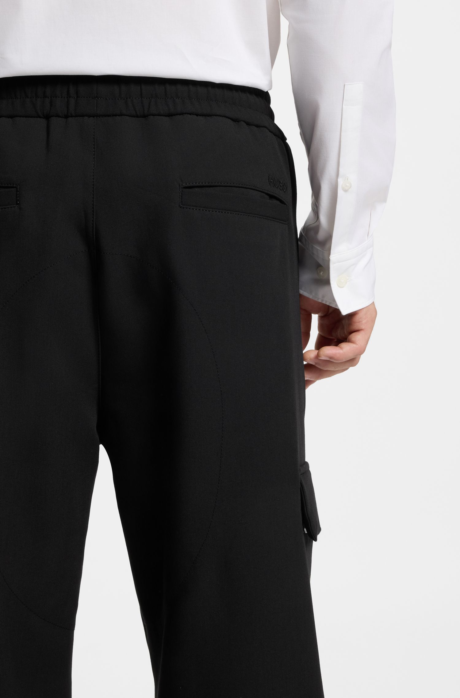 HUGO - Quần cargo sweatpants dáng relaxed-fit