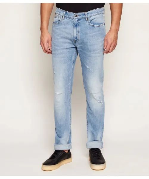 HUGO - Quần jeans cotton với chi tiết rách