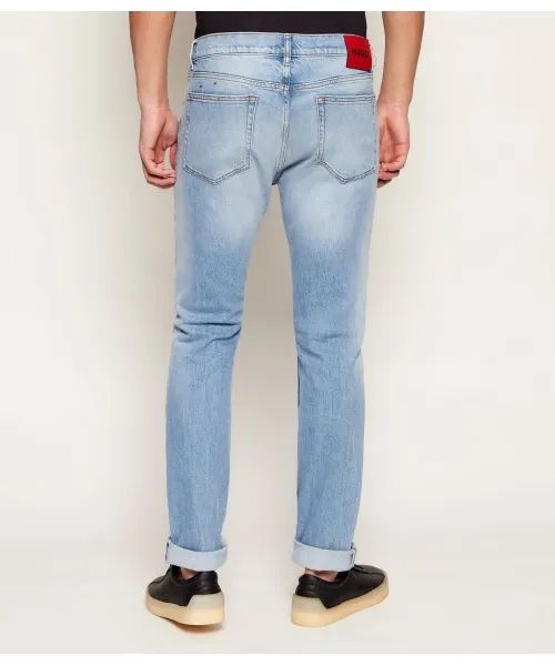HUGO - Quần jeans cotton với chi tiết rách