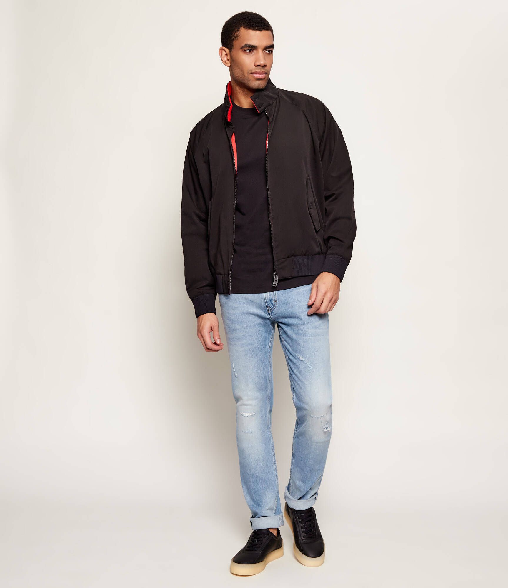 HUGO - Quần jeans cotton với chi tiết rách