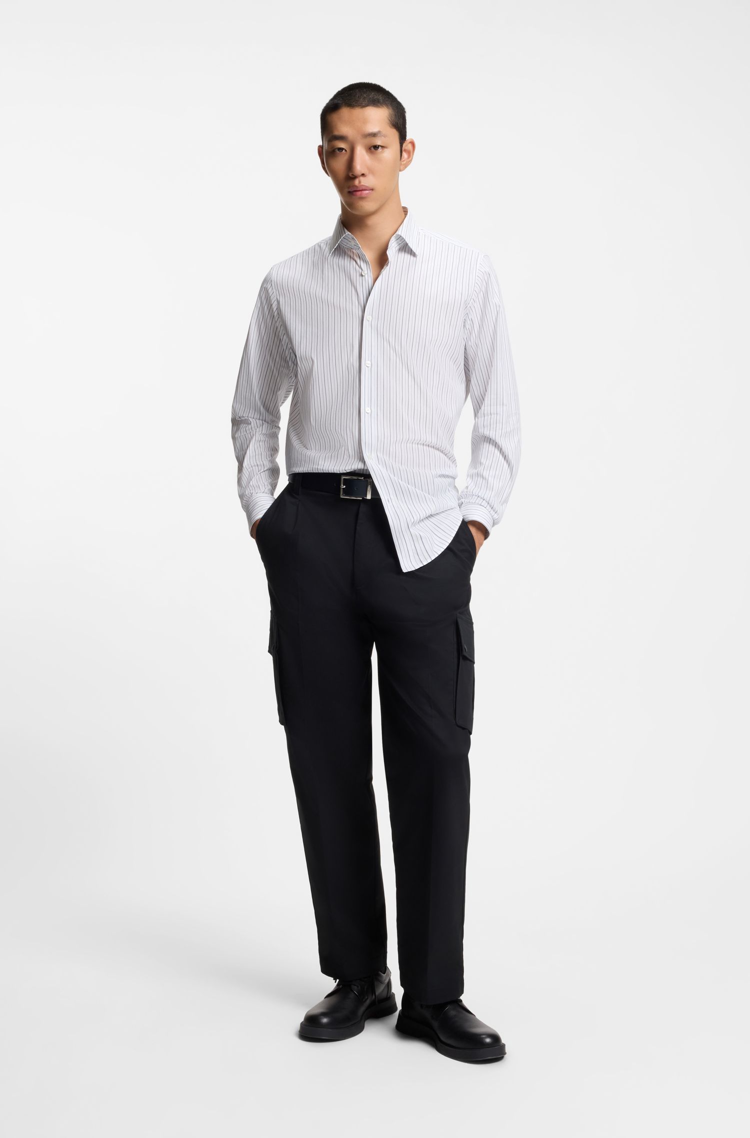 HUGO - Áo sơ mi modern-fit cotton kẻ sọc
