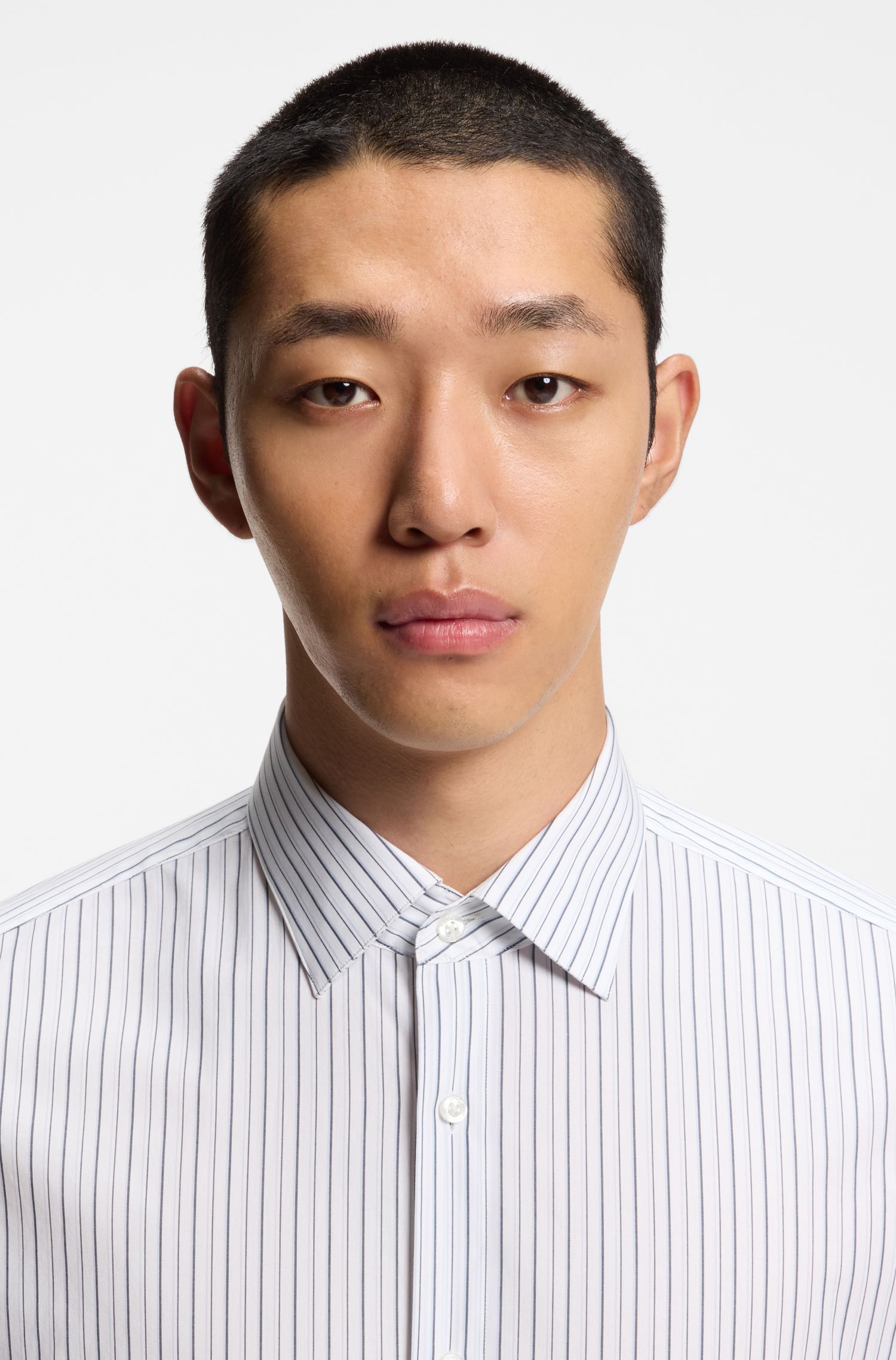 HUGO - Áo sơ mi modern-fit cotton kẻ sọc