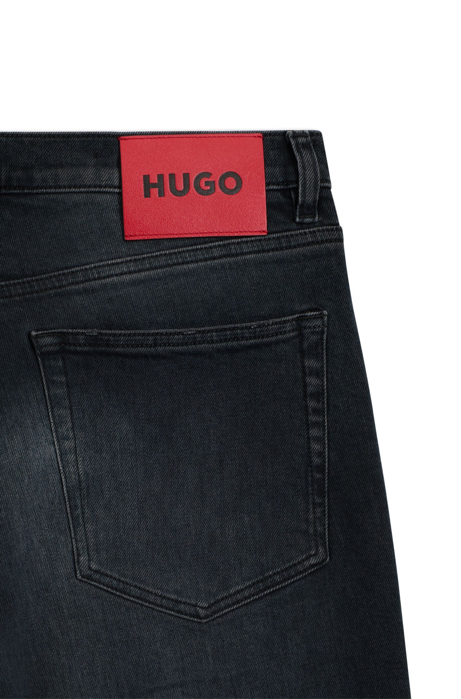 HUGO - Quần jeans extra slim fit màu xanh tro, chất liệu denim co giãn thoải mái