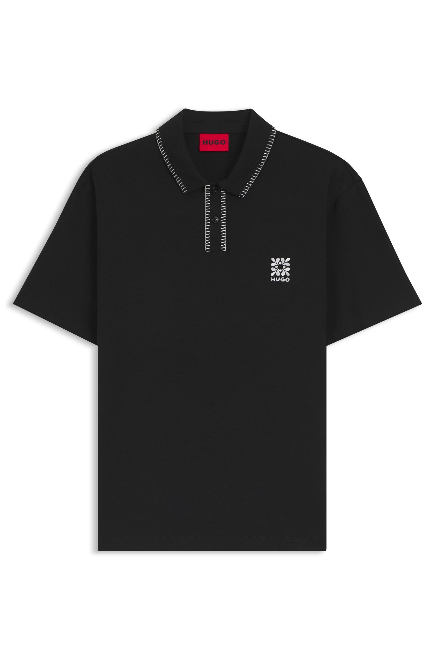 Áo polo in logo với đường may viền