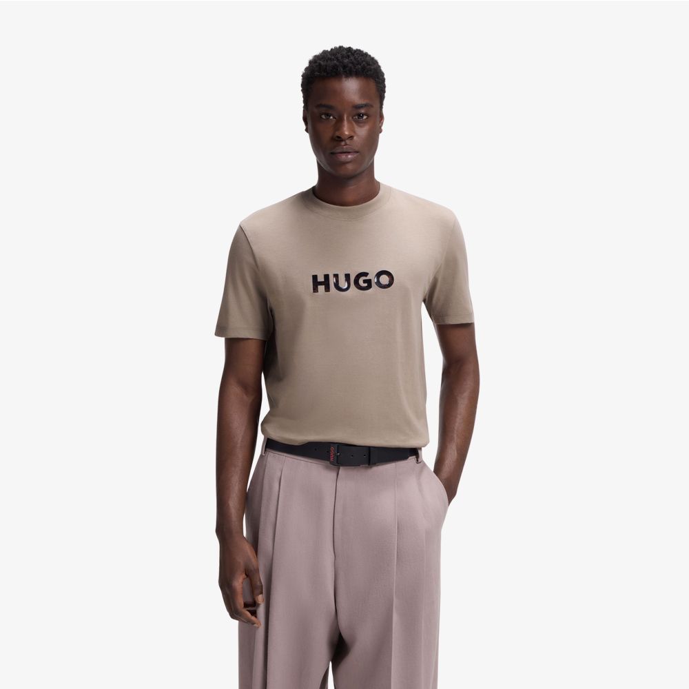 HUGO - Áo thun in logo hình rùa, chất liệu cotton jersey