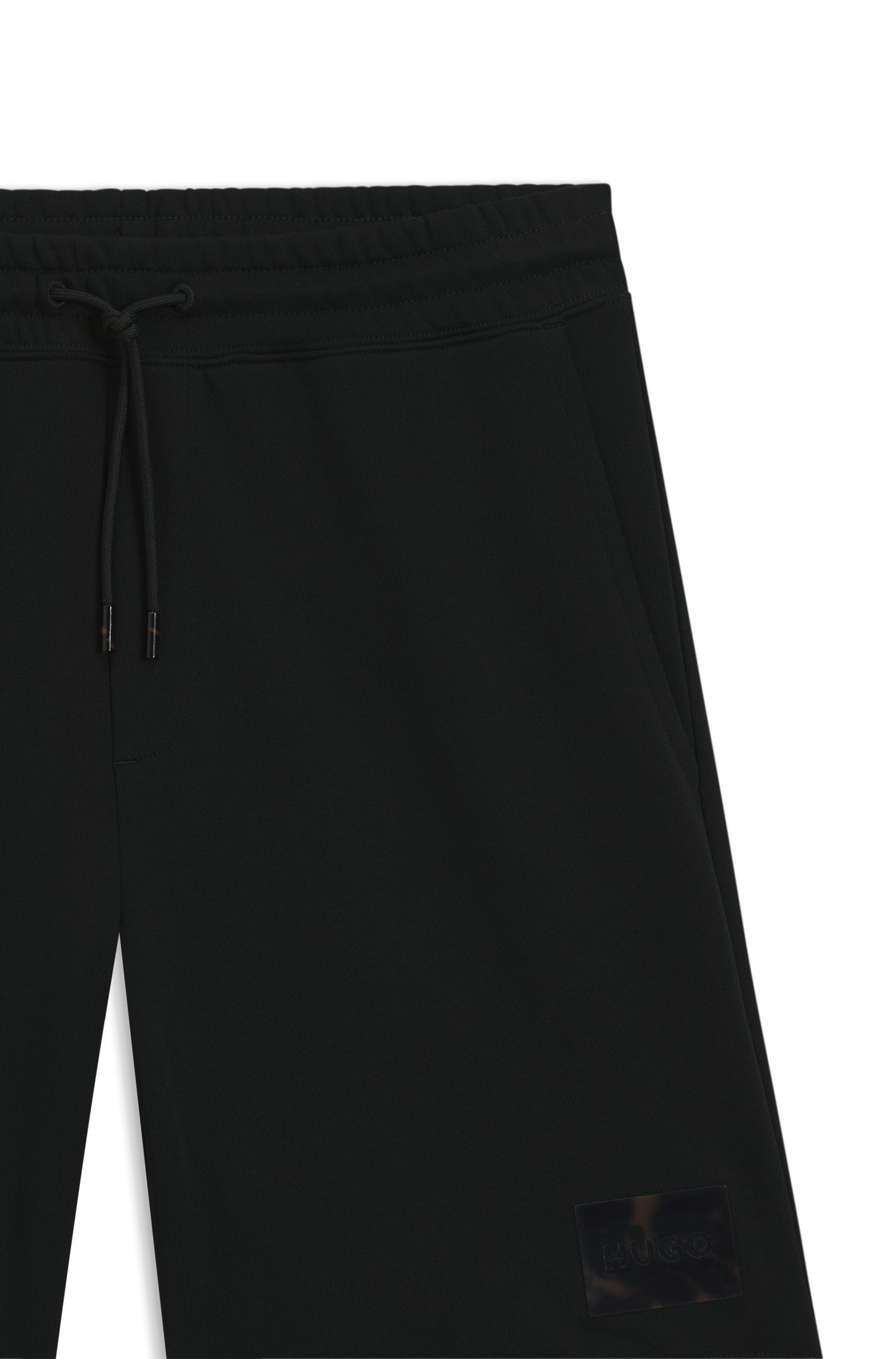 HUGO - Quần short in logo hình con rùa, chất liệu cotton terry