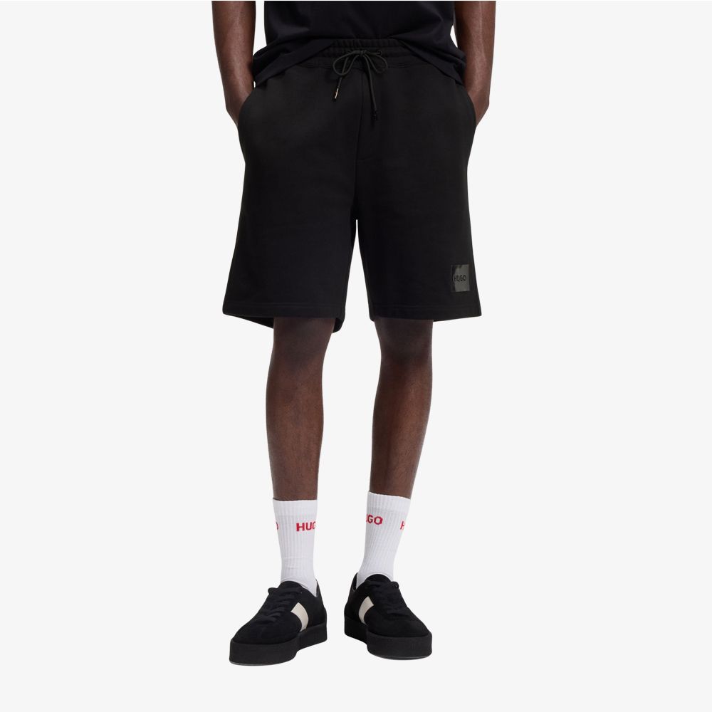 HUGO - Quần short in logo hình con rùa, chất liệu cotton terry