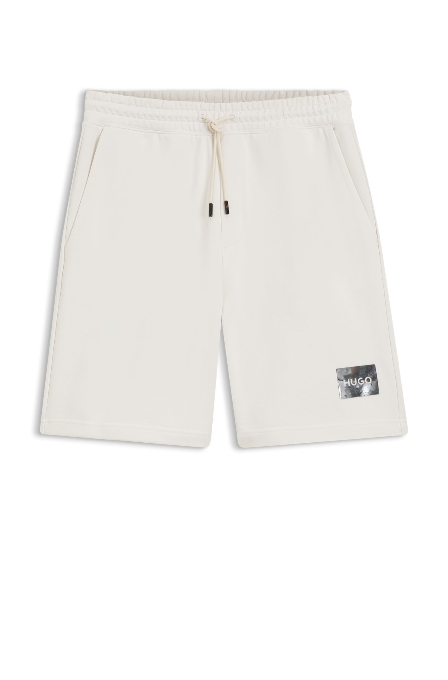 HUGO - Quần short in logo hình con rùa, chất liệu cotton terry