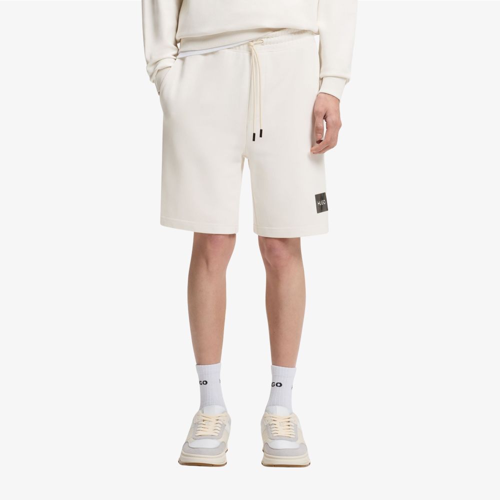HUGO - Quần short in logo hình con rùa, chất liệu cotton terry