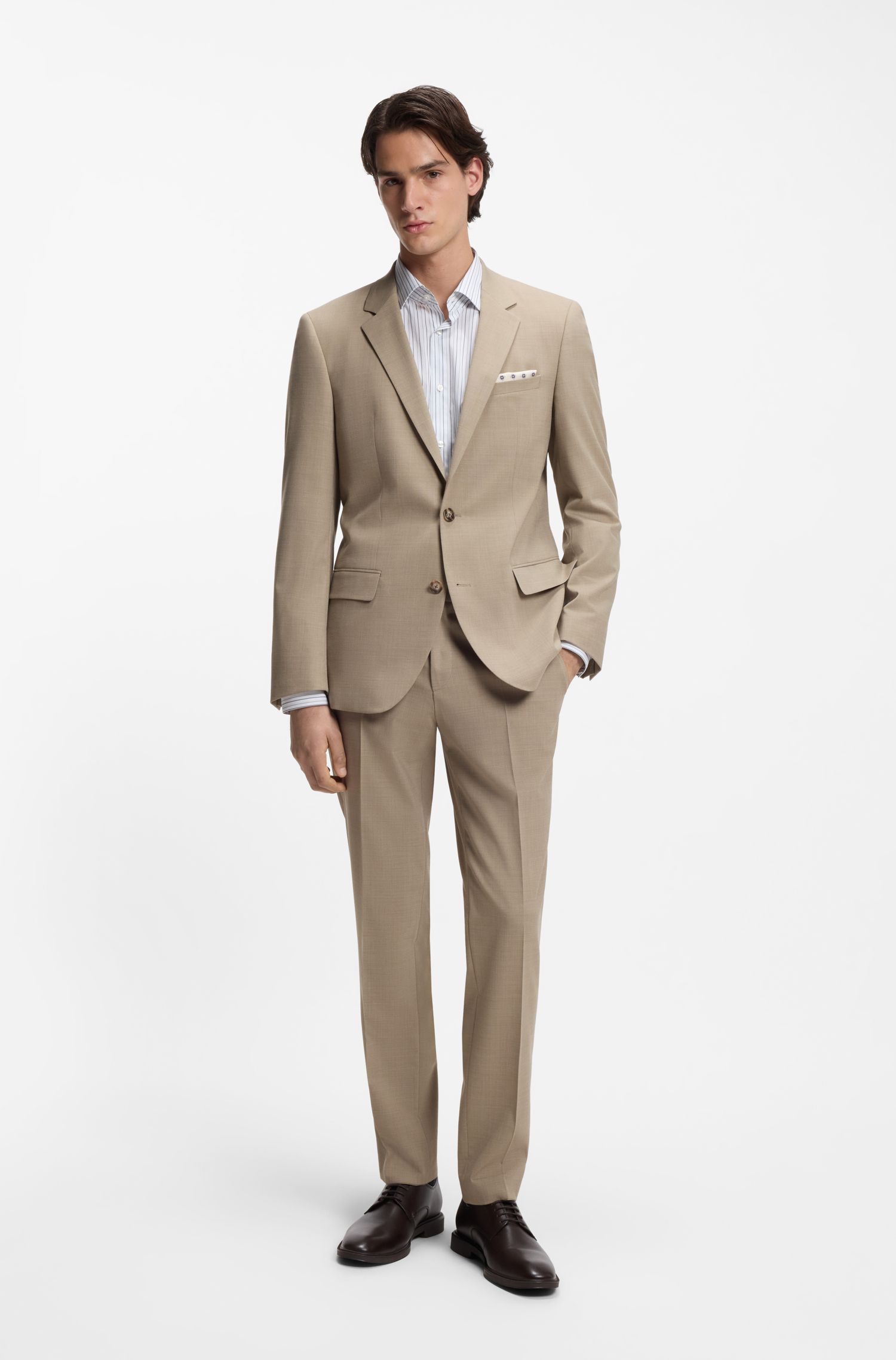 HUGO - Bộ vest hai mảnh slim-fit, vải co giãn