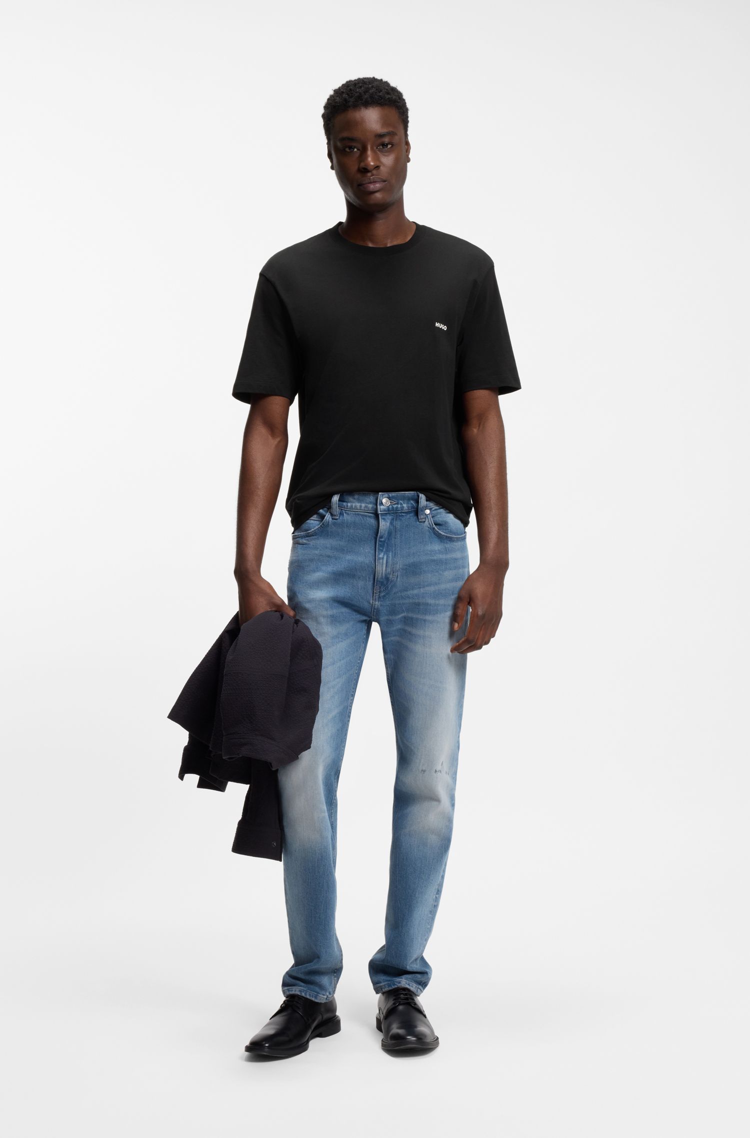 HUGO - Áo thun cotton jersey với hình in ở phía sau.