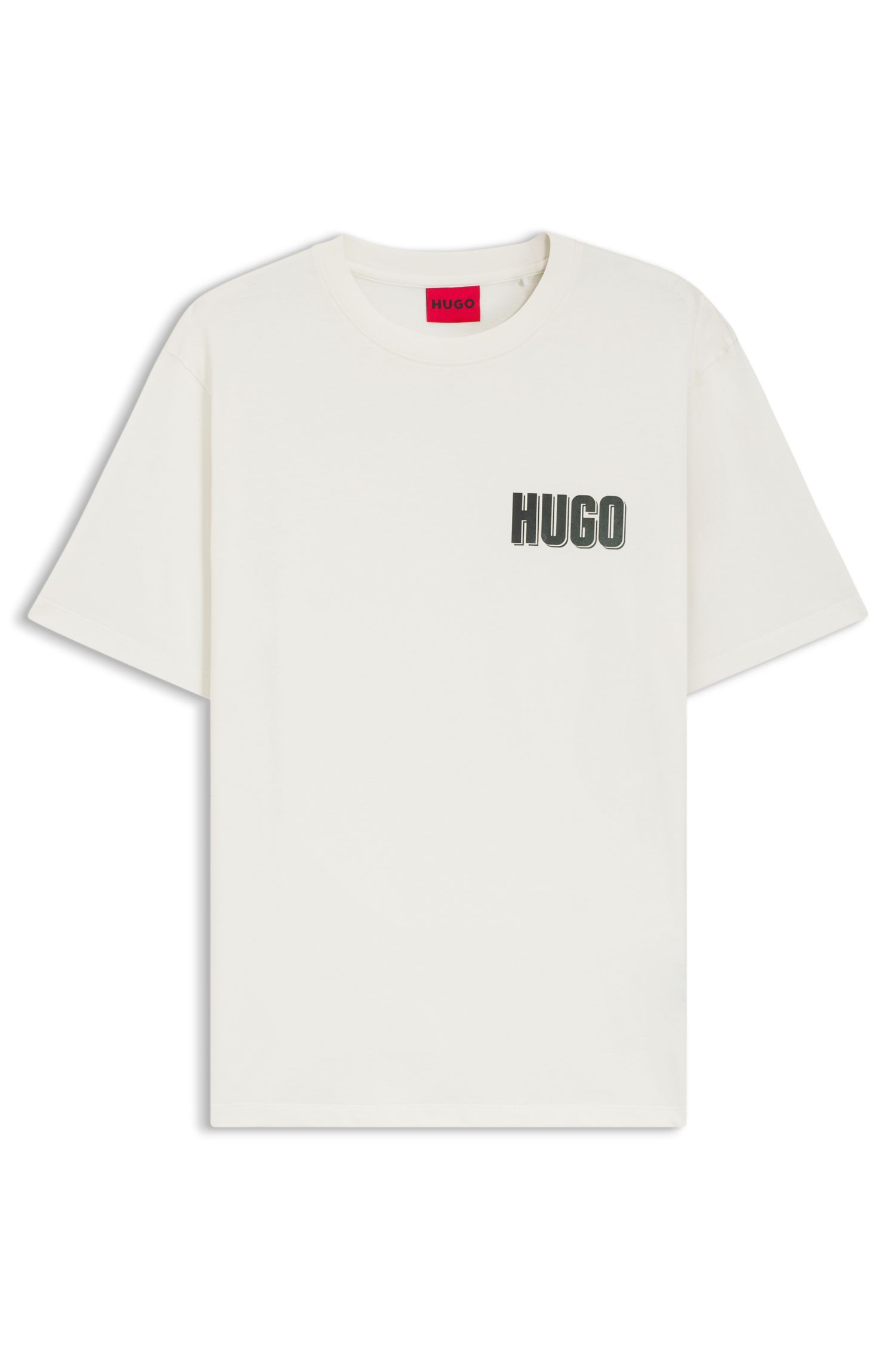 HUGO - Áo thun cotton jersey với hình in ở phía sau.