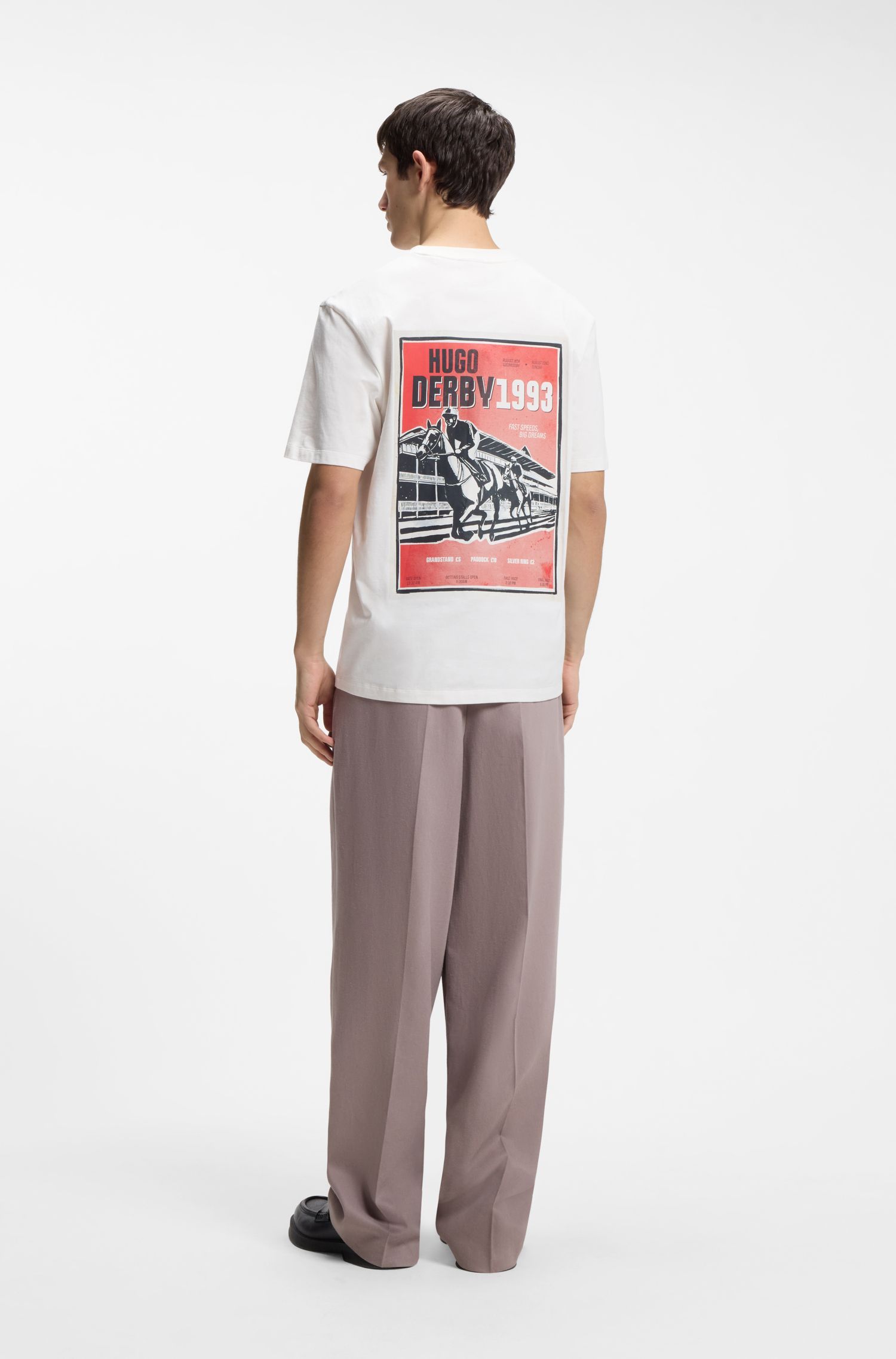 HUGO - Áo thun cotton jersey với hình in ở phía sau.
