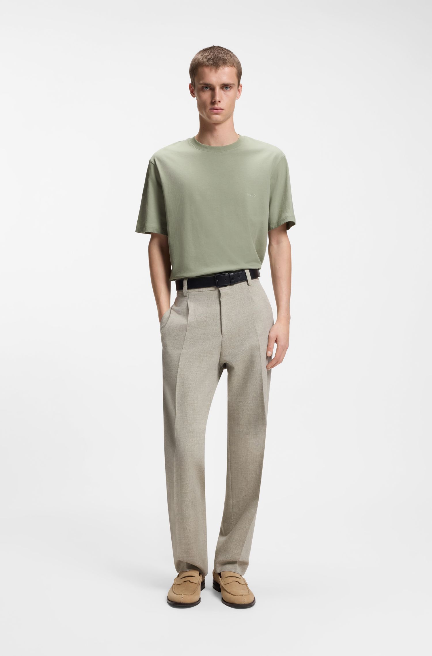 HUGO - Áo thun cotton jersey với hình in ở phía sau.