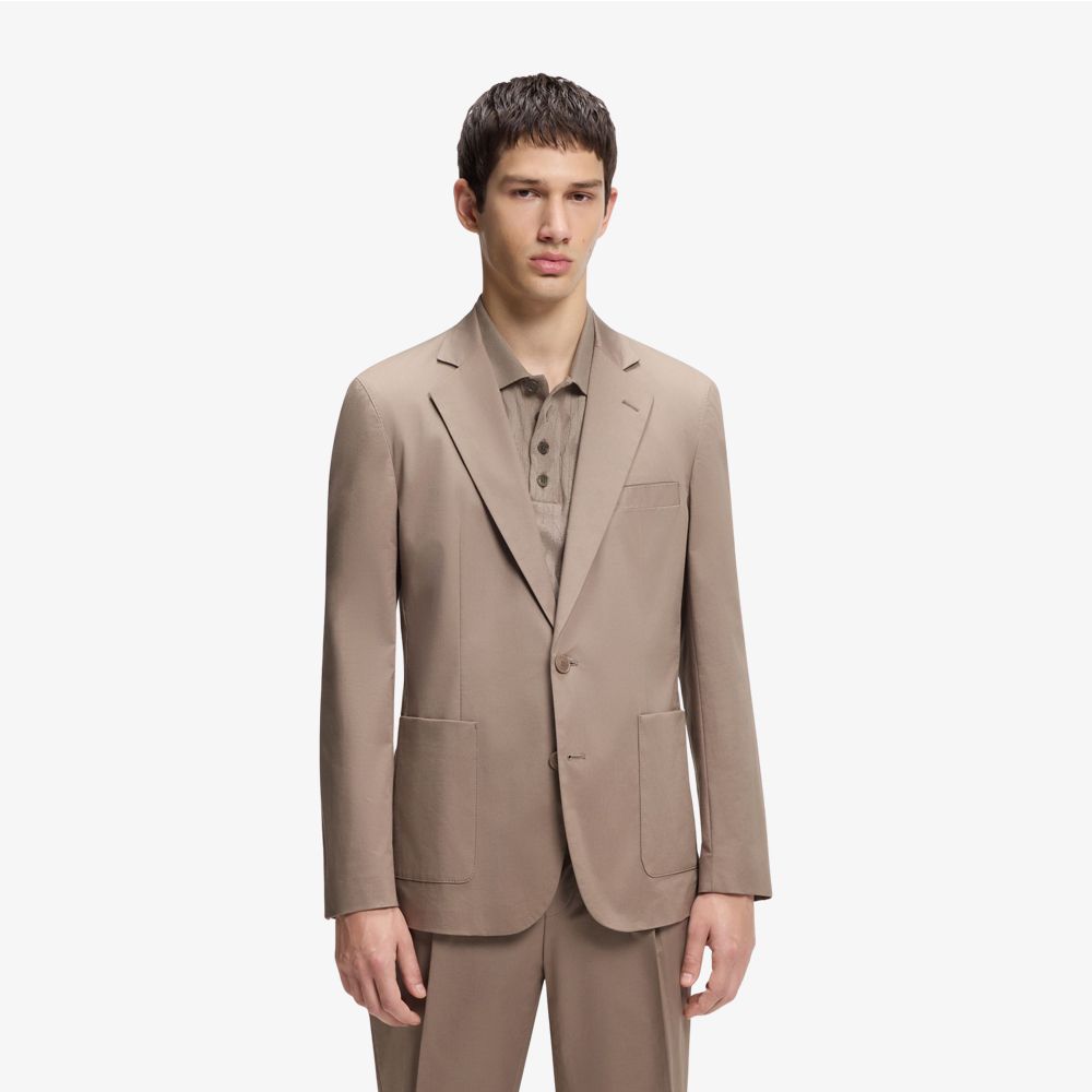 HUGO - Áo blazer dáng slim fit vải cotton co giãn