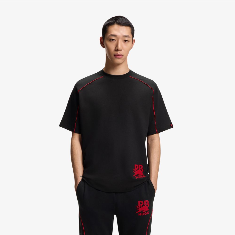 HUGO - Áo thun Hugo x RB chất liệu cotton pha với viền tương phản