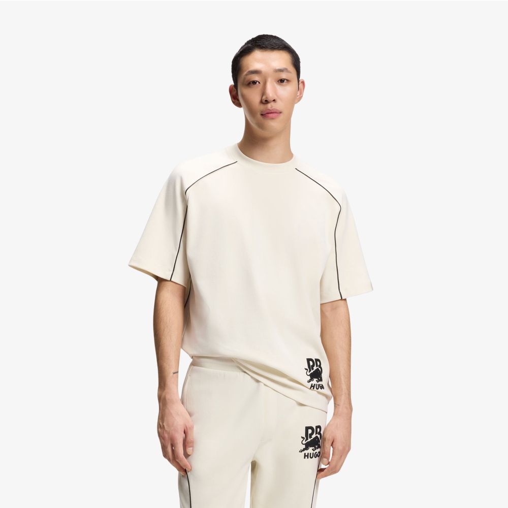 HUGO - Áo thun Hugo x RB chất liệu cotton pha với viền tương phản